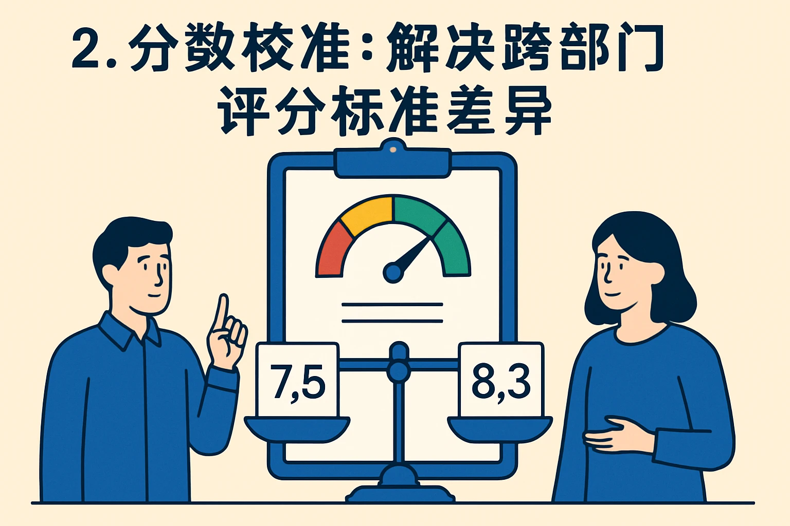 2. 分数校准：解决跨部门评分标准差异