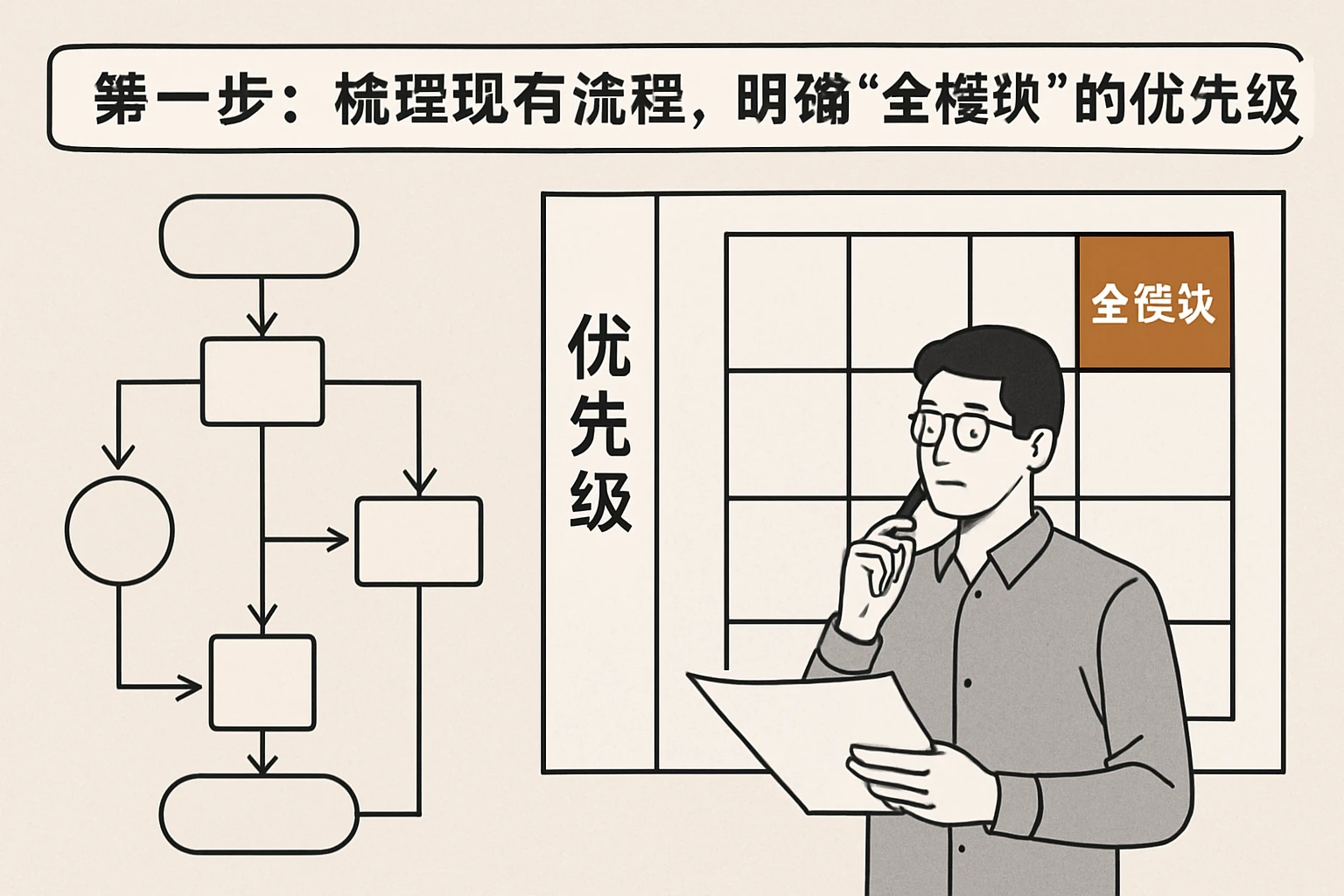 1. 第一步：梳理现有流程，明确“全模块”的优先级