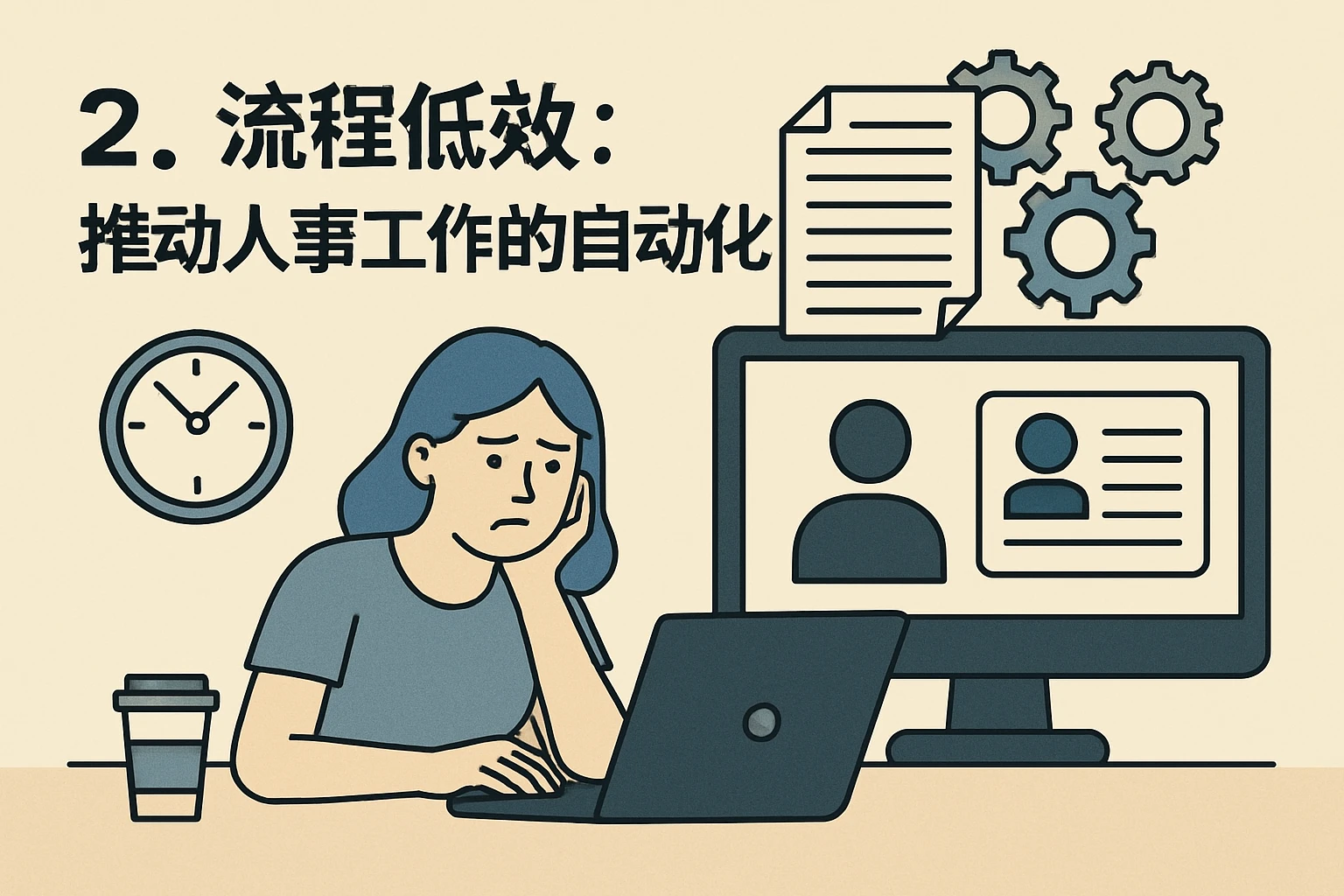 2. 流程低效:推动人事工作的自动化