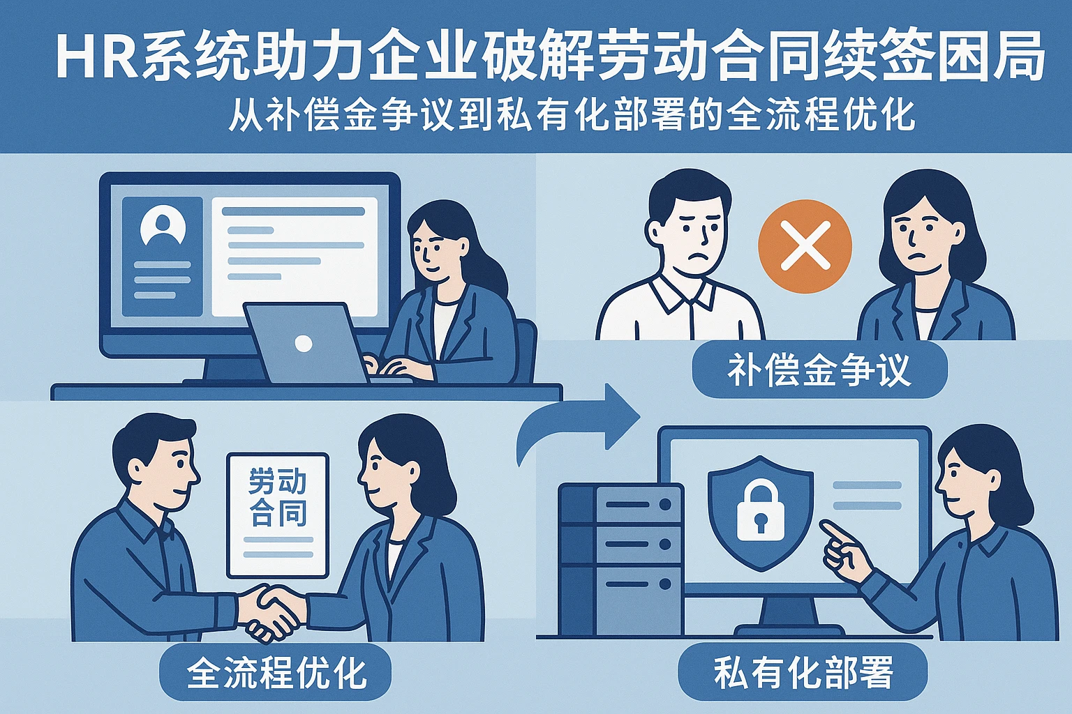 HR系统助力企业破解劳动合同续签困局：从补偿金争议到私有化部署的全流程优化