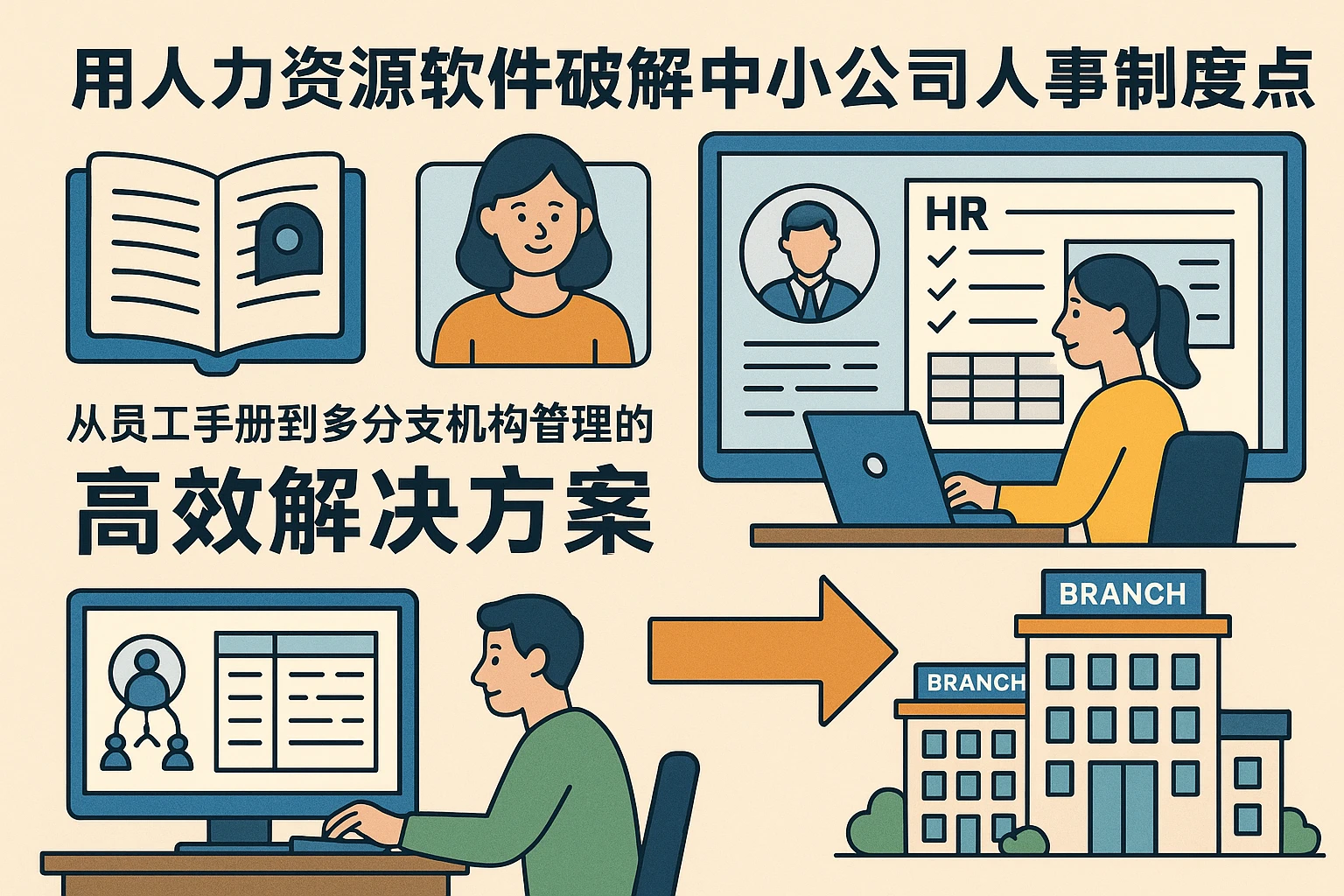 用人力资源软件破解中小公司人事制度痛点：从员工手册到多分支机构管理的高效解决方案