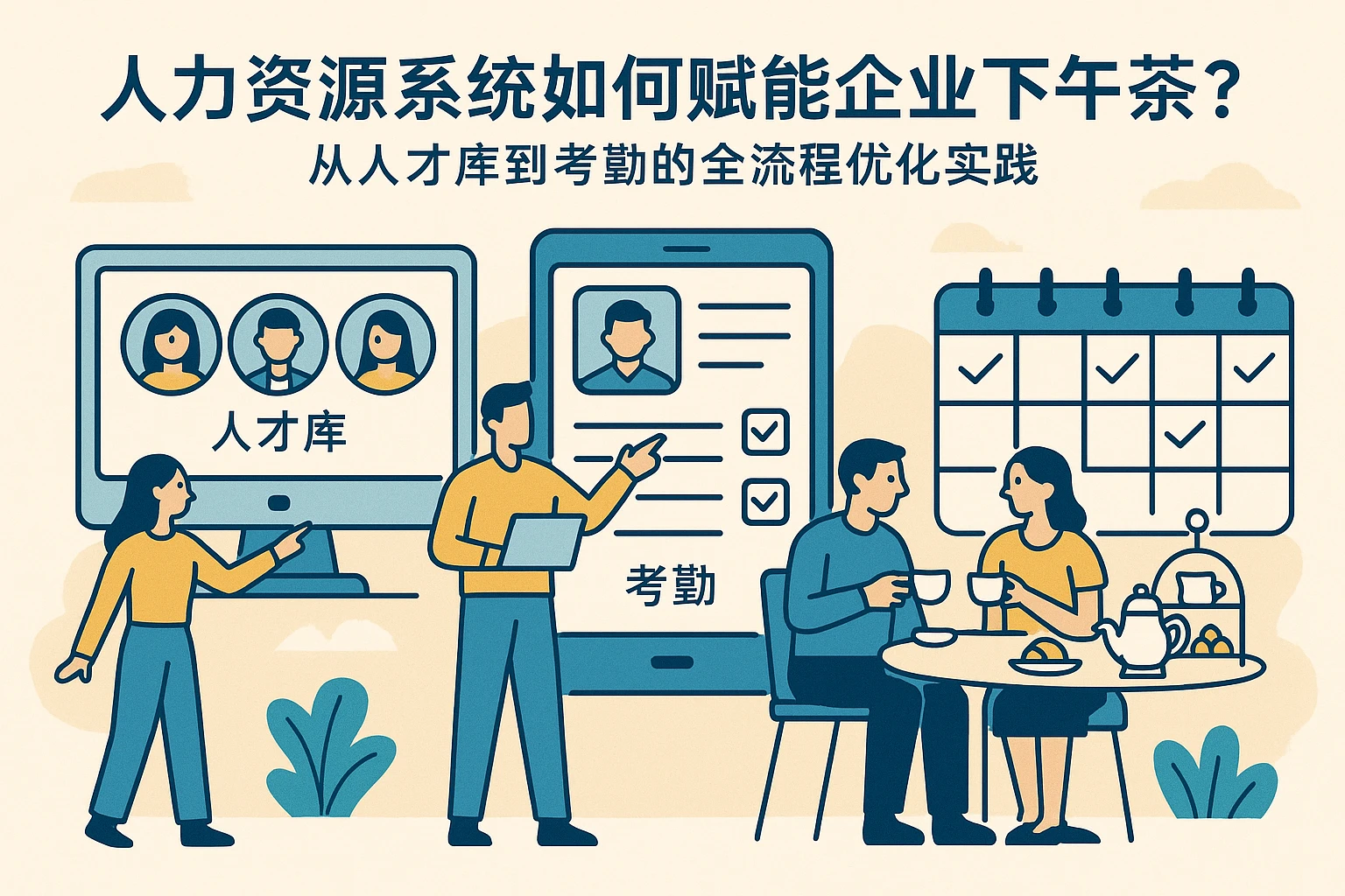 人力资源系统如何赋能企业下午茶？从人才库到考勤的全流程优化实践