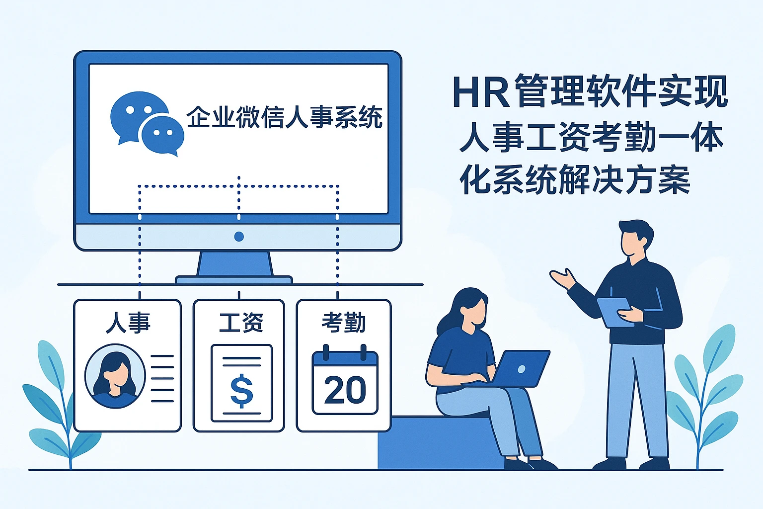 企业微信人事系统与HR管理软件实现人事工资考勤一体化系统解决方案