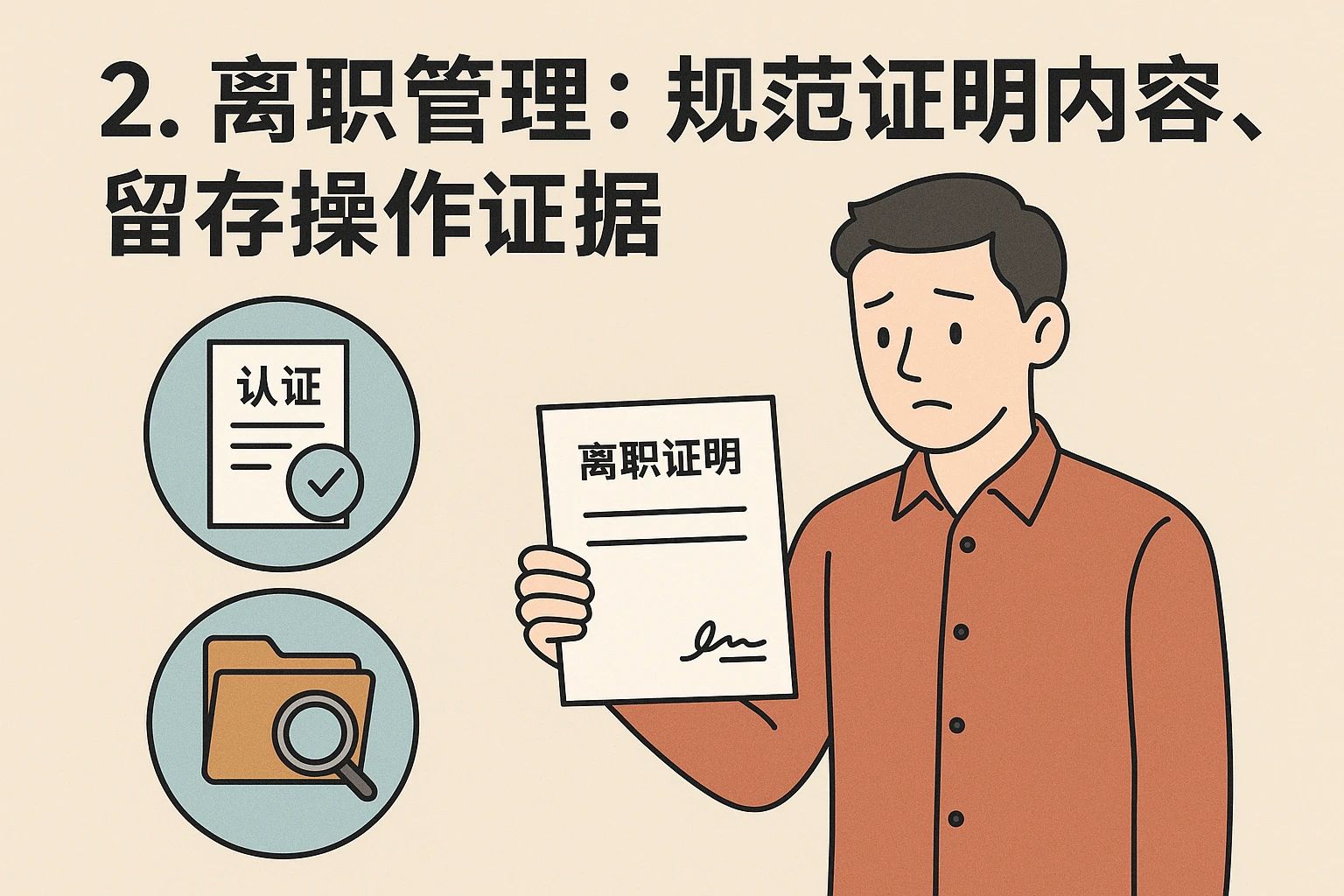 2. 离职管理：规范证明内容，留存操作证据