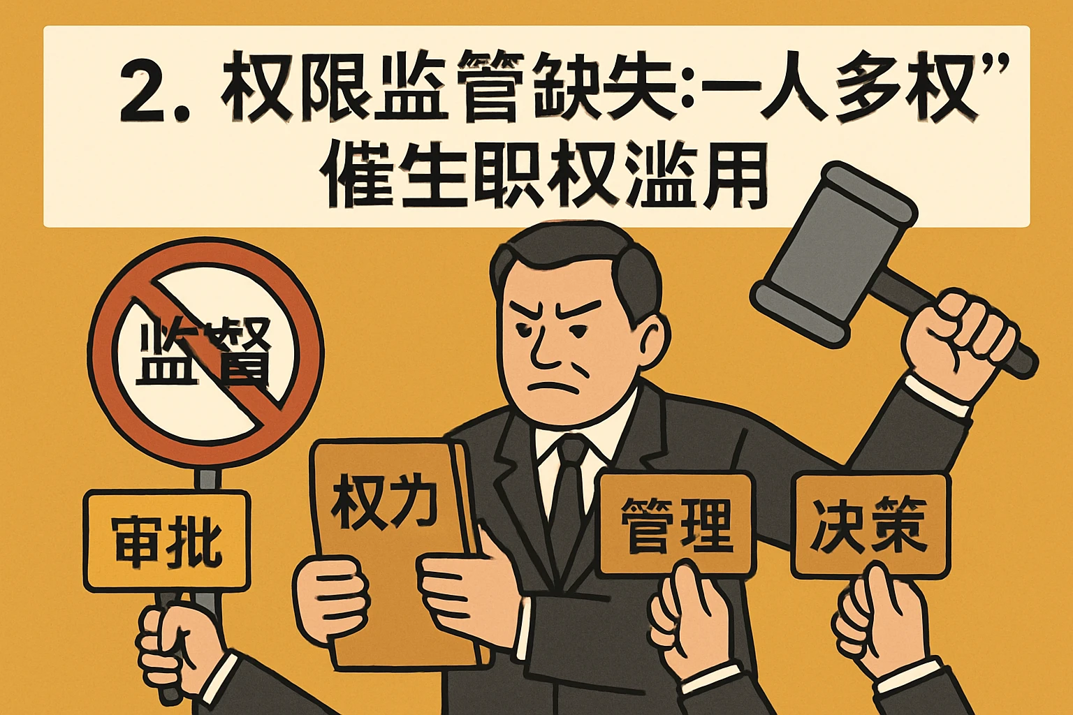 2. 权限监管缺失：“一人多权”催生职权滥用