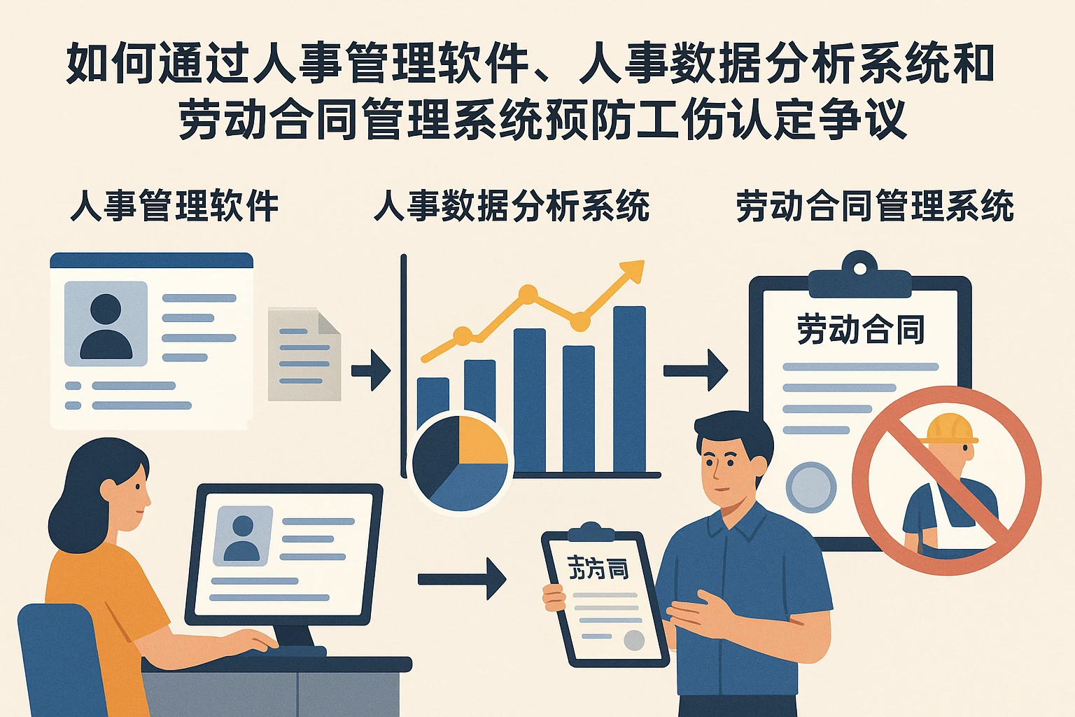 如何通过人事管理软件、人事数据分析系统和劳动合同管理系统预防工伤认定争议