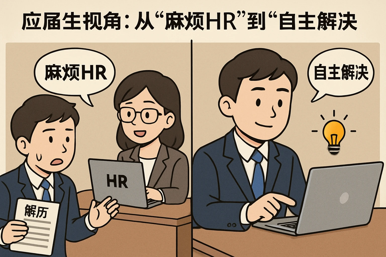 1. 应届生视角:从“麻烦HR”到“自主解决”