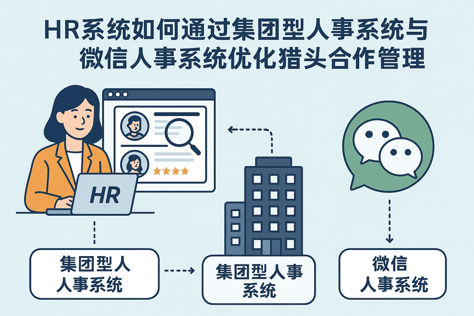 HR系统如何通过集团型人事系统与微信人事系统优化猎头合作管理