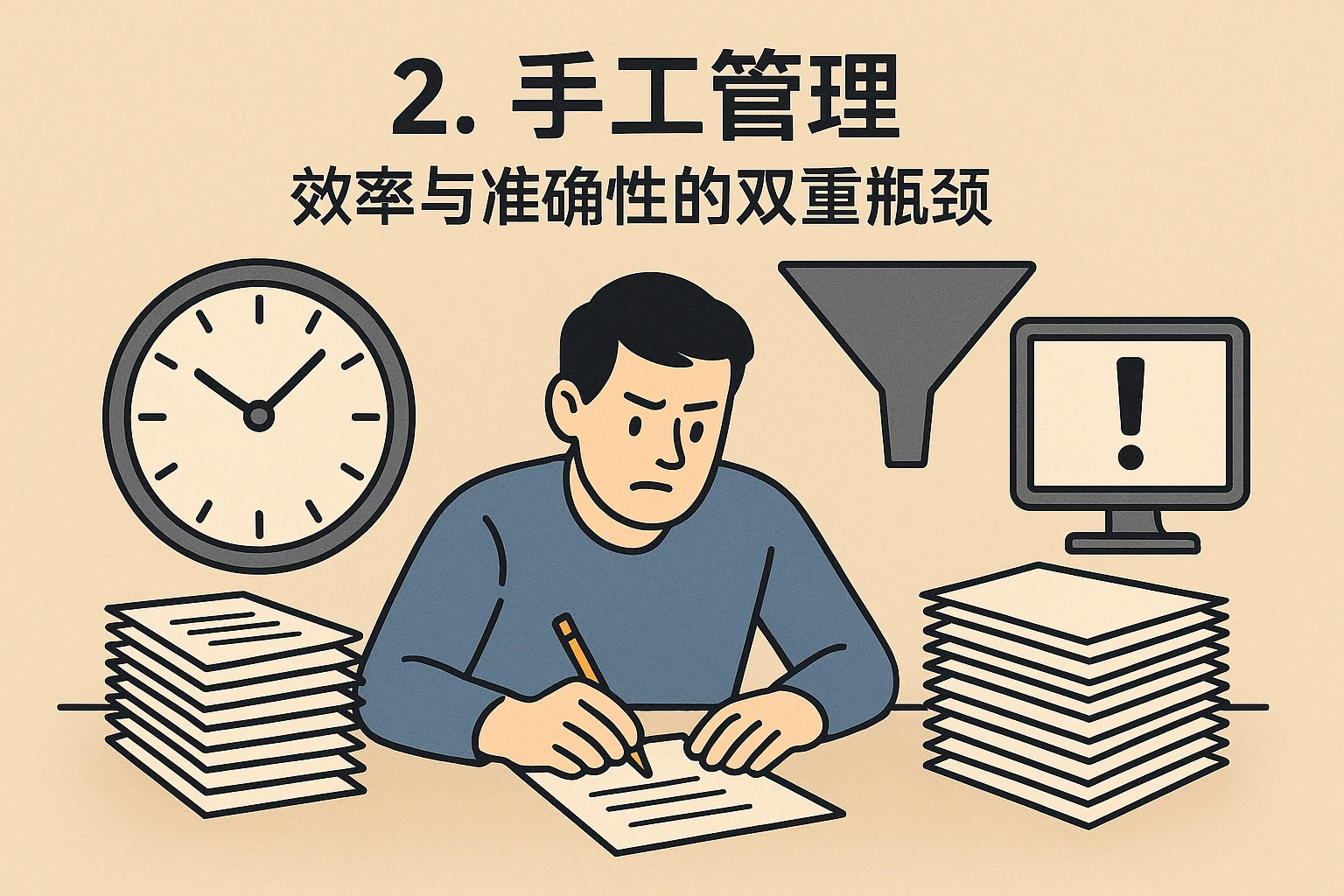 2. 手工管理:效率与准确性的双重瓶颈