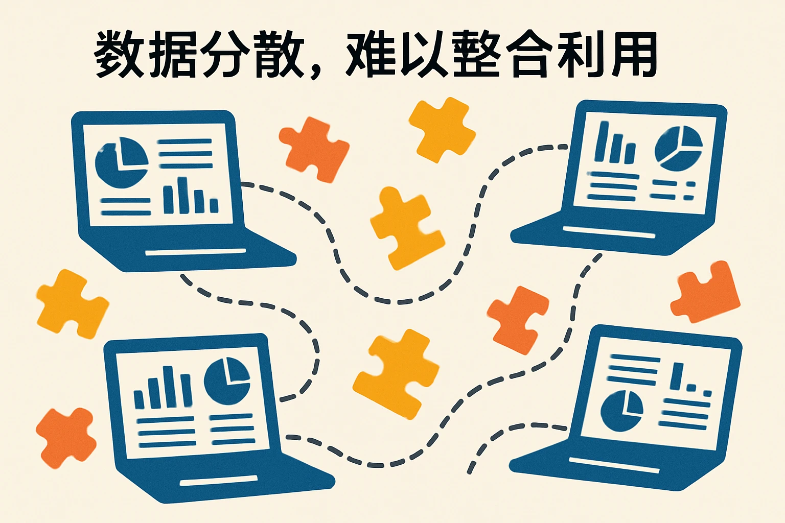 2. 数据分散，难以整合利用