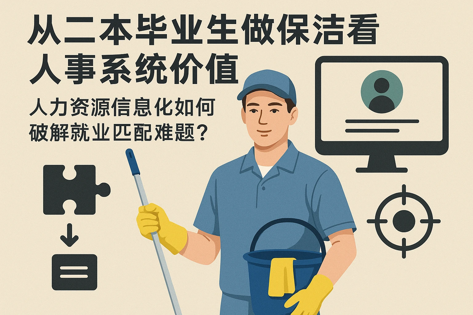 从二本毕业生做保洁看人事系统价值:人力资源信息化如何破解就业匹配难题?