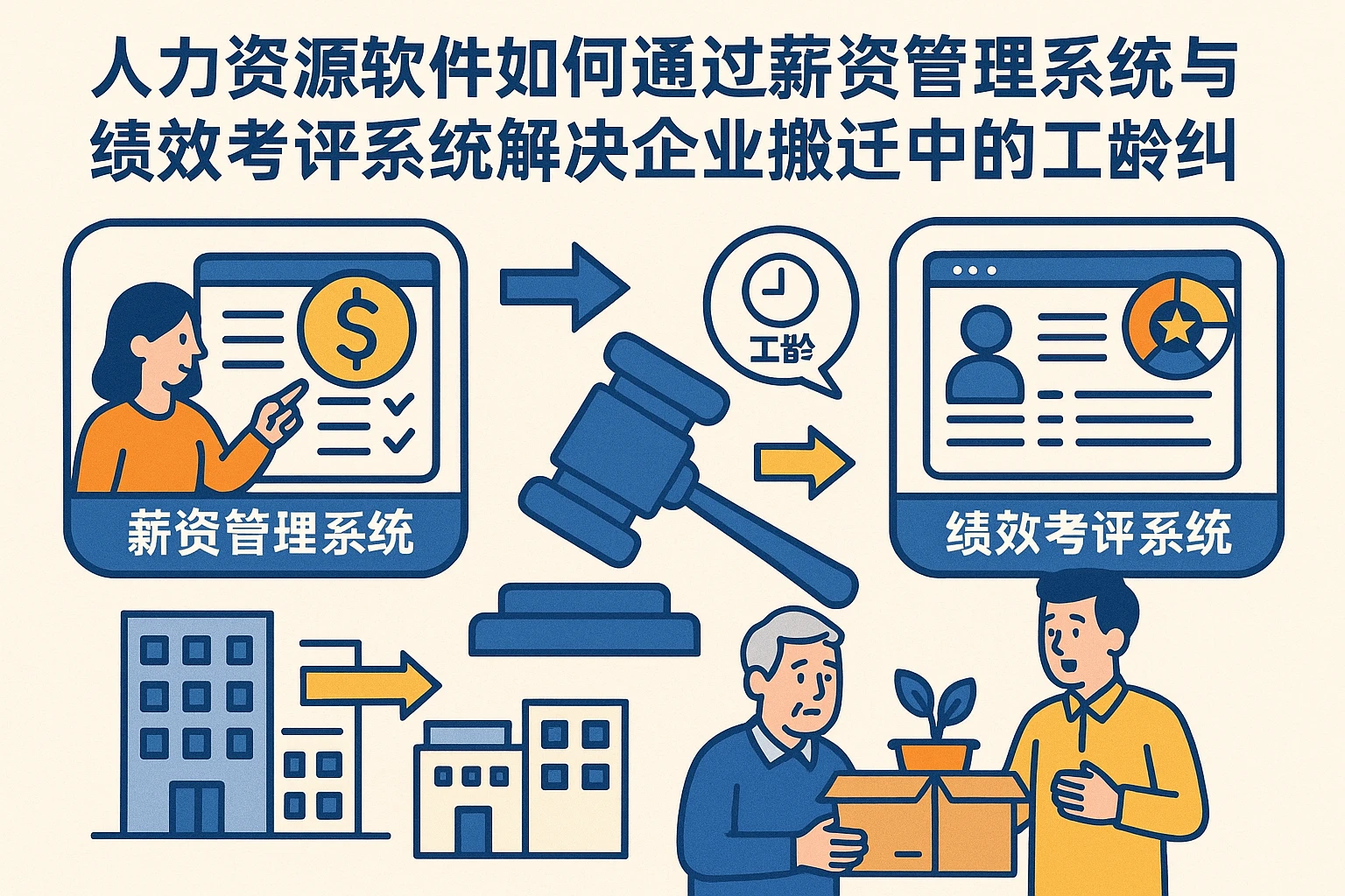 人力资源软件如何通过薪资管理系统与绩效考评系统解决企业搬迁中的工龄纠纷