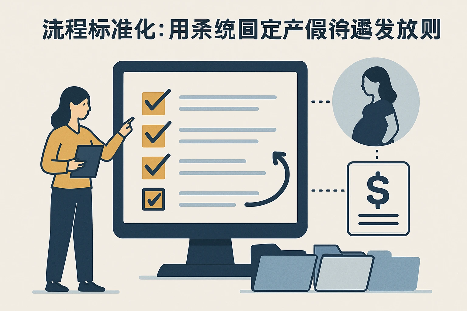 1. 流程标准化：用系统固定产假待遇发放规则