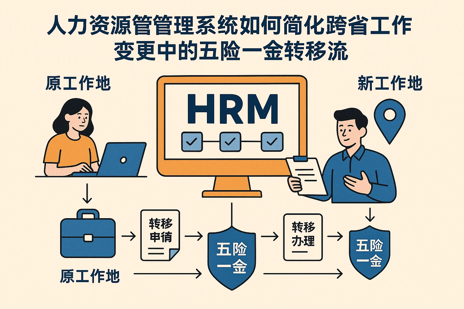 人力资源管理系统如何简化跨省工作变更中的五险一金转移流程