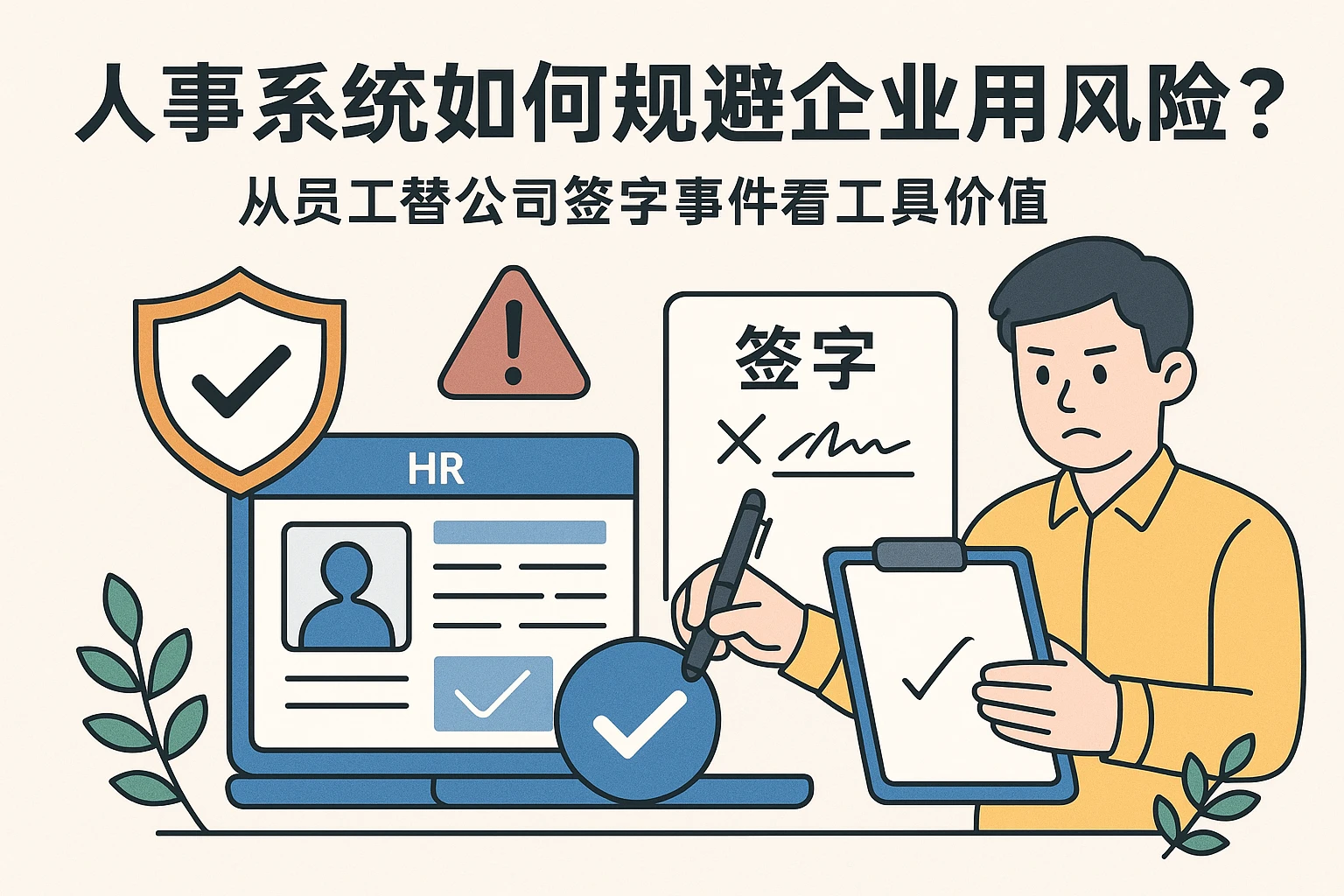 人事系统如何规避企业用人风险?从员工替公司签字事件看工具价值