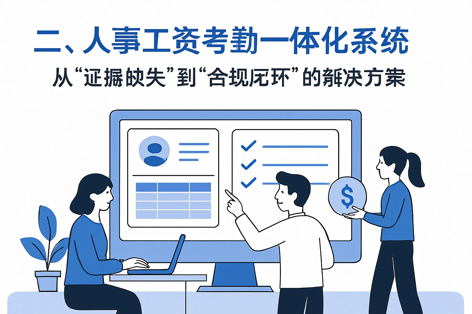 二、人事工资考勤一体化系统：从“证据缺失”到“合规闭环”的解决方案