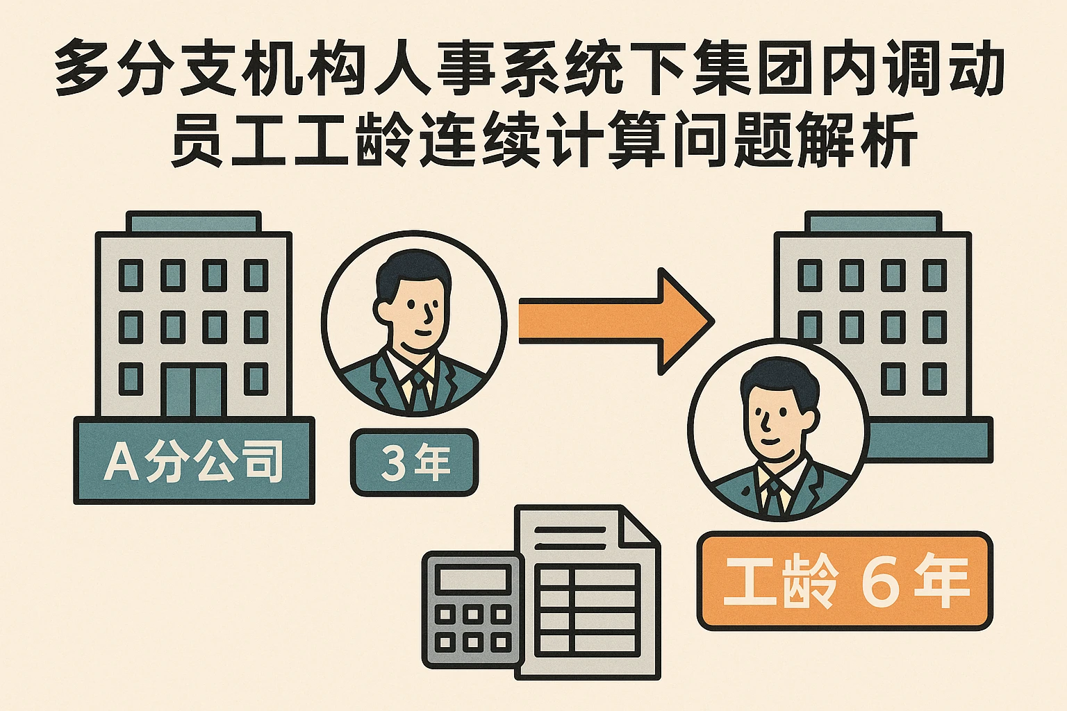 多分支机构人事系统下集团内调动员工的工龄连续计算问题解析