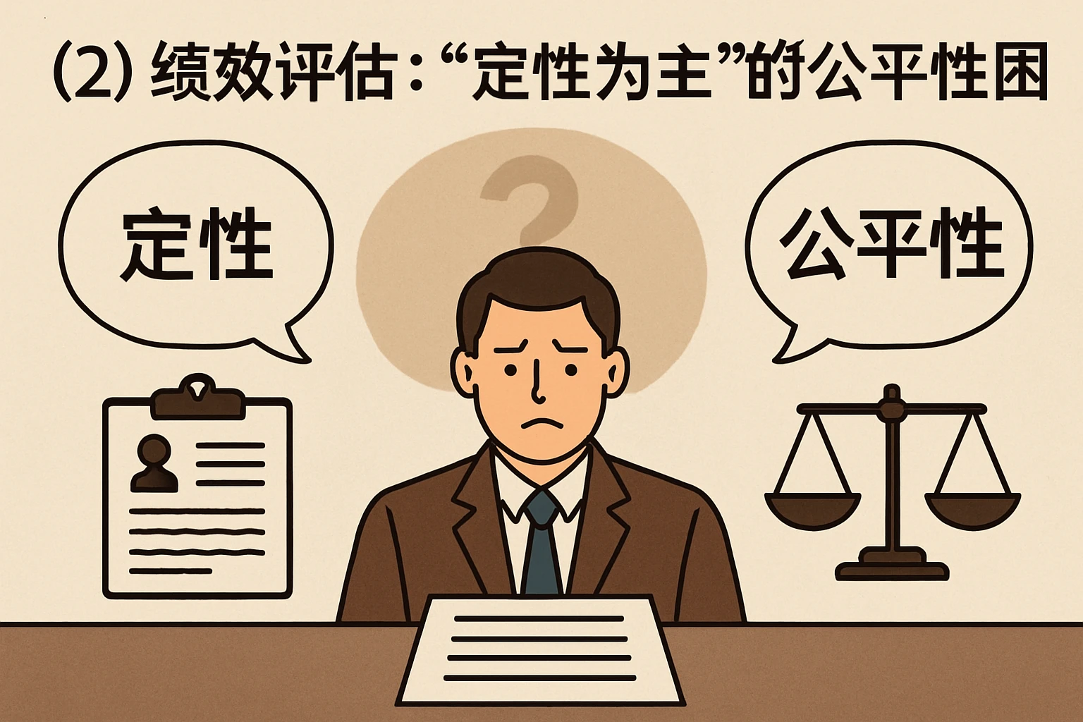 （2）绩效评估：“定性为主”的“公平性困境”