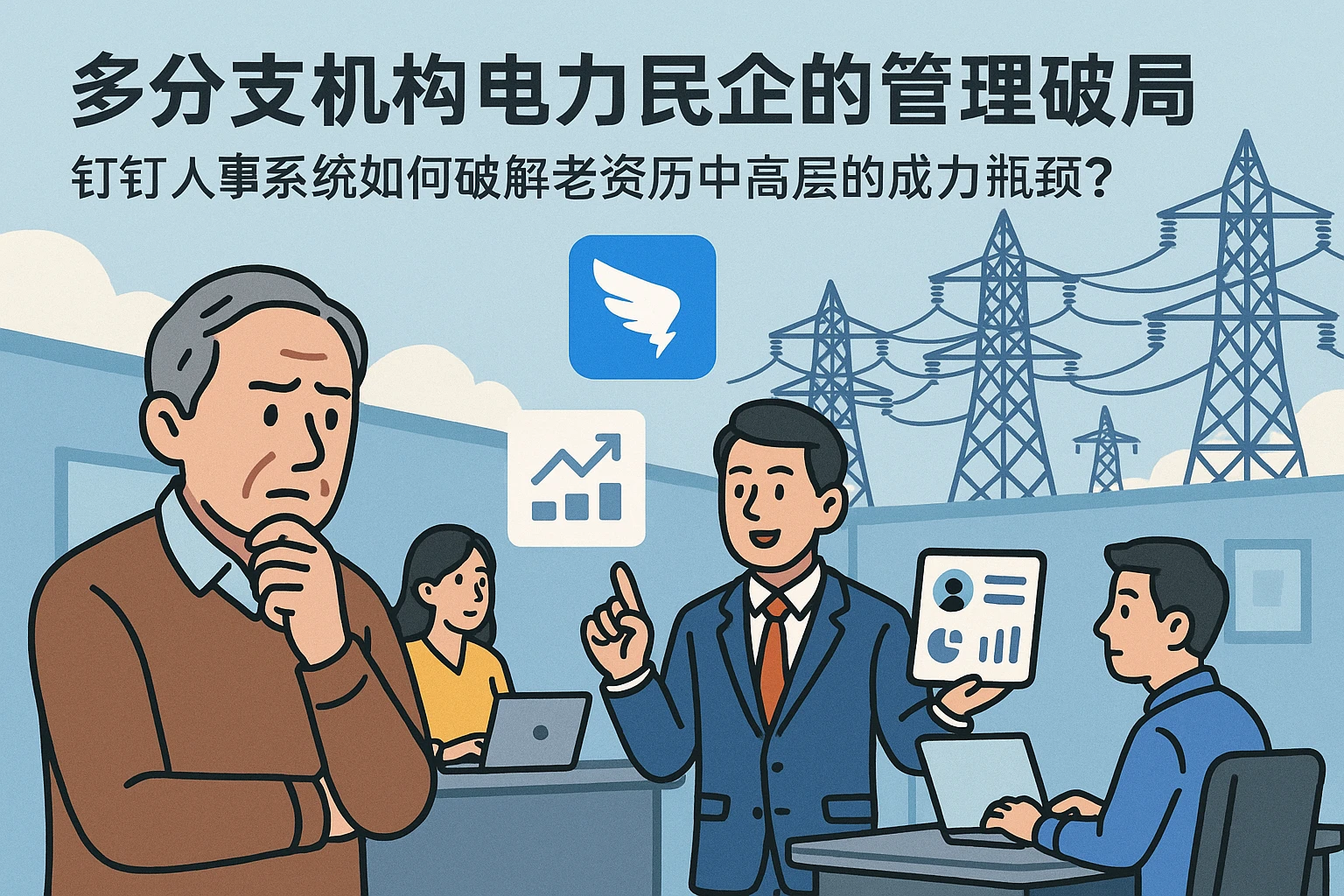 多分支机构电力民企的管理破局：钉钉人事系统如何破解老资历中高层的能力瓶颈？