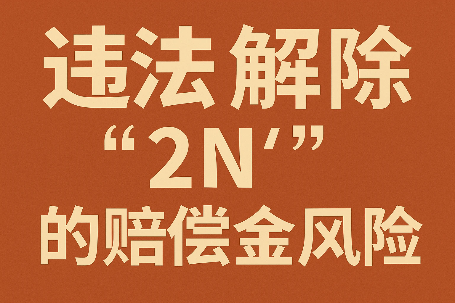 2. 违法解除：“2N”的赔偿金风险