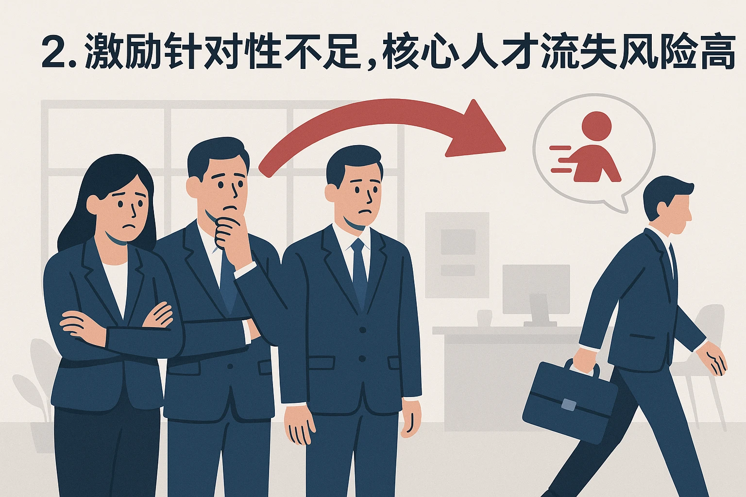 2. 激励针对性不足，核心人才流失风险高