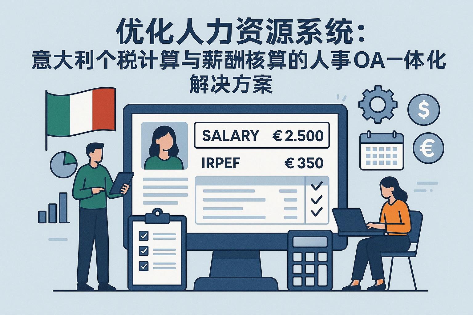 优化人力资源系统：意大利个税计算与薪酬核算的人事OA一体化解决方案