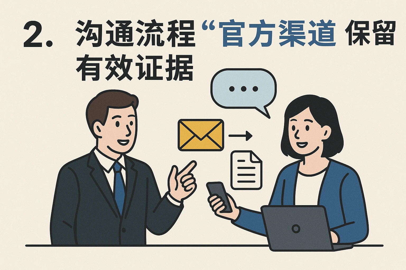 2. 沟通流程：“官方渠道”保留“有效证据”