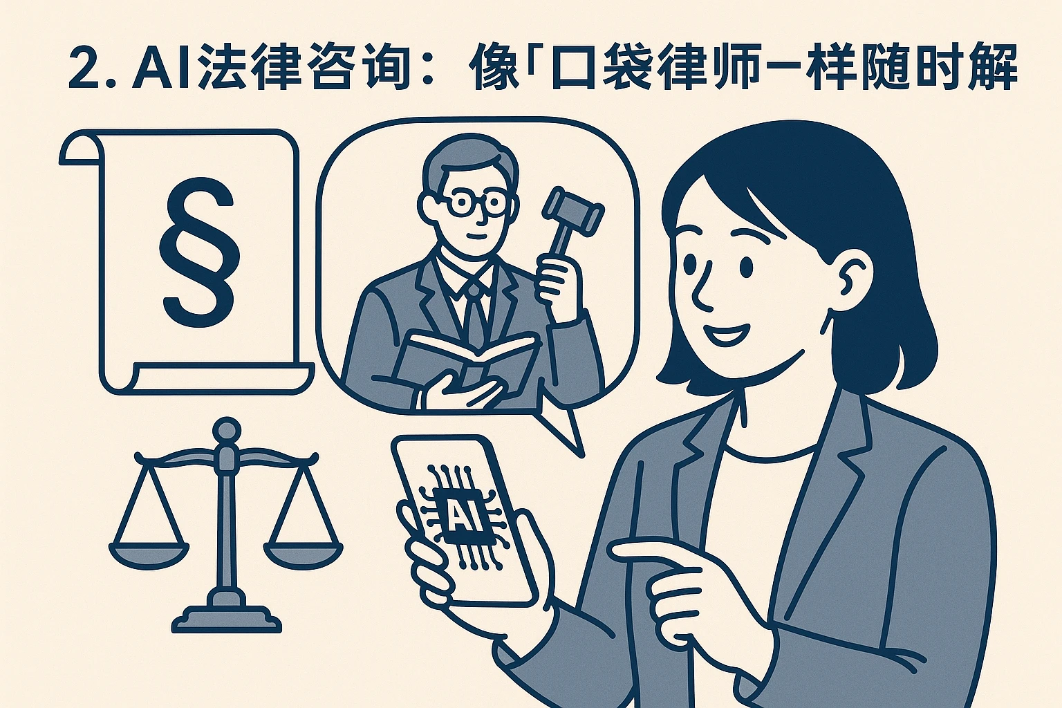 2. AI法律咨询：像“口袋律师”一样随时解答