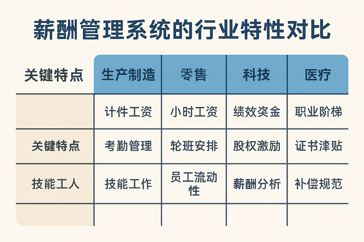 薪酬管理系统的行业特性对比