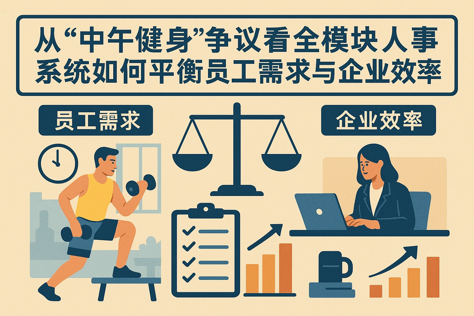 从“中午健身”争议看全模块人事系统如何平衡员工需求与企业效率