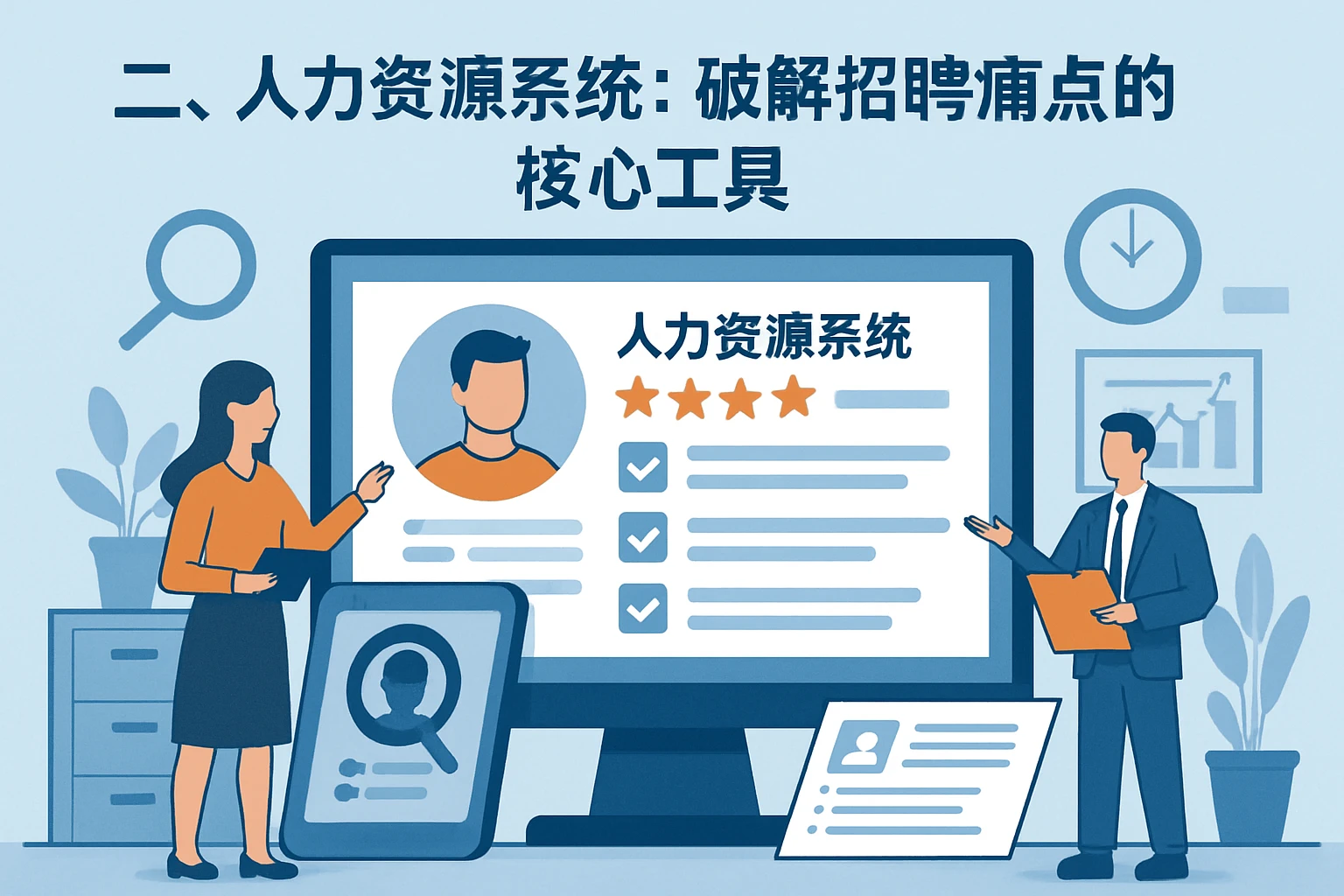 二、人力资源系统：破解招聘痛点的核心工具