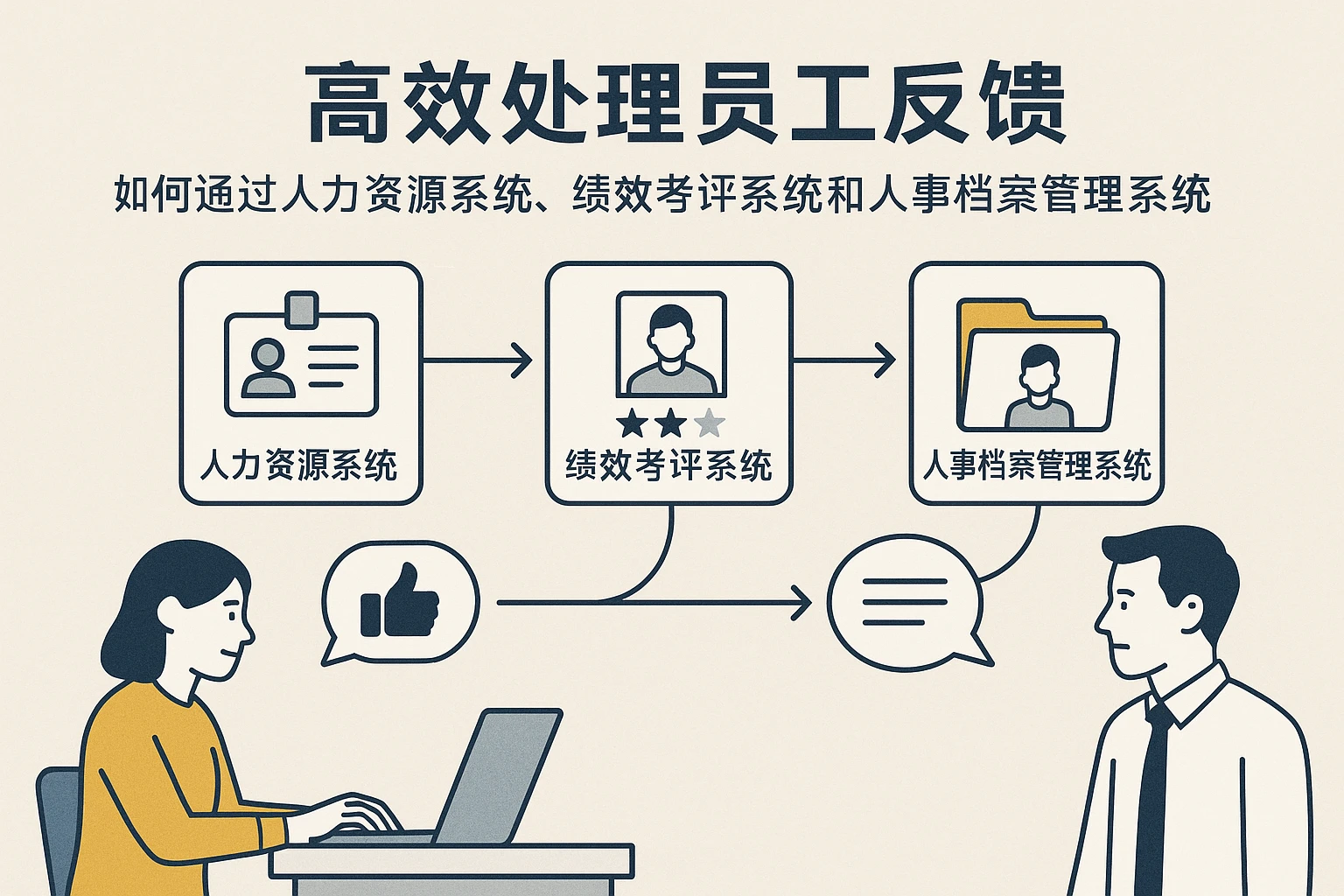 如何通过人力资源系统、绩效考评系统和人事档案管理系统高效处理员工反馈