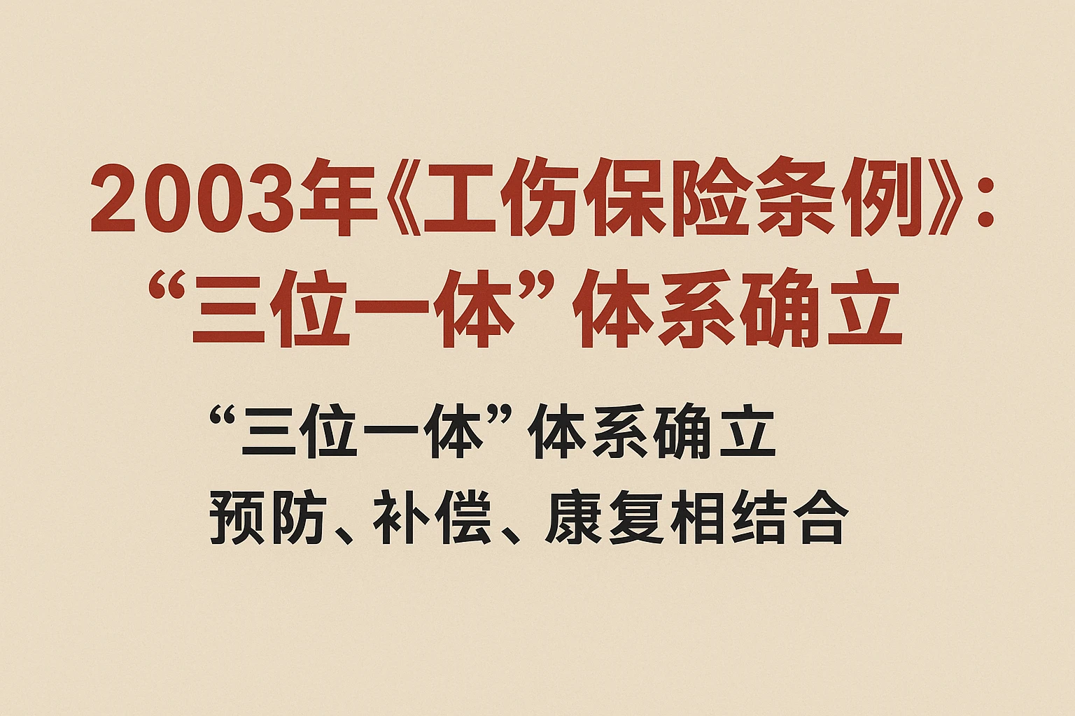 2. 2003年《工伤保险条例》:“三位一体”体系确立