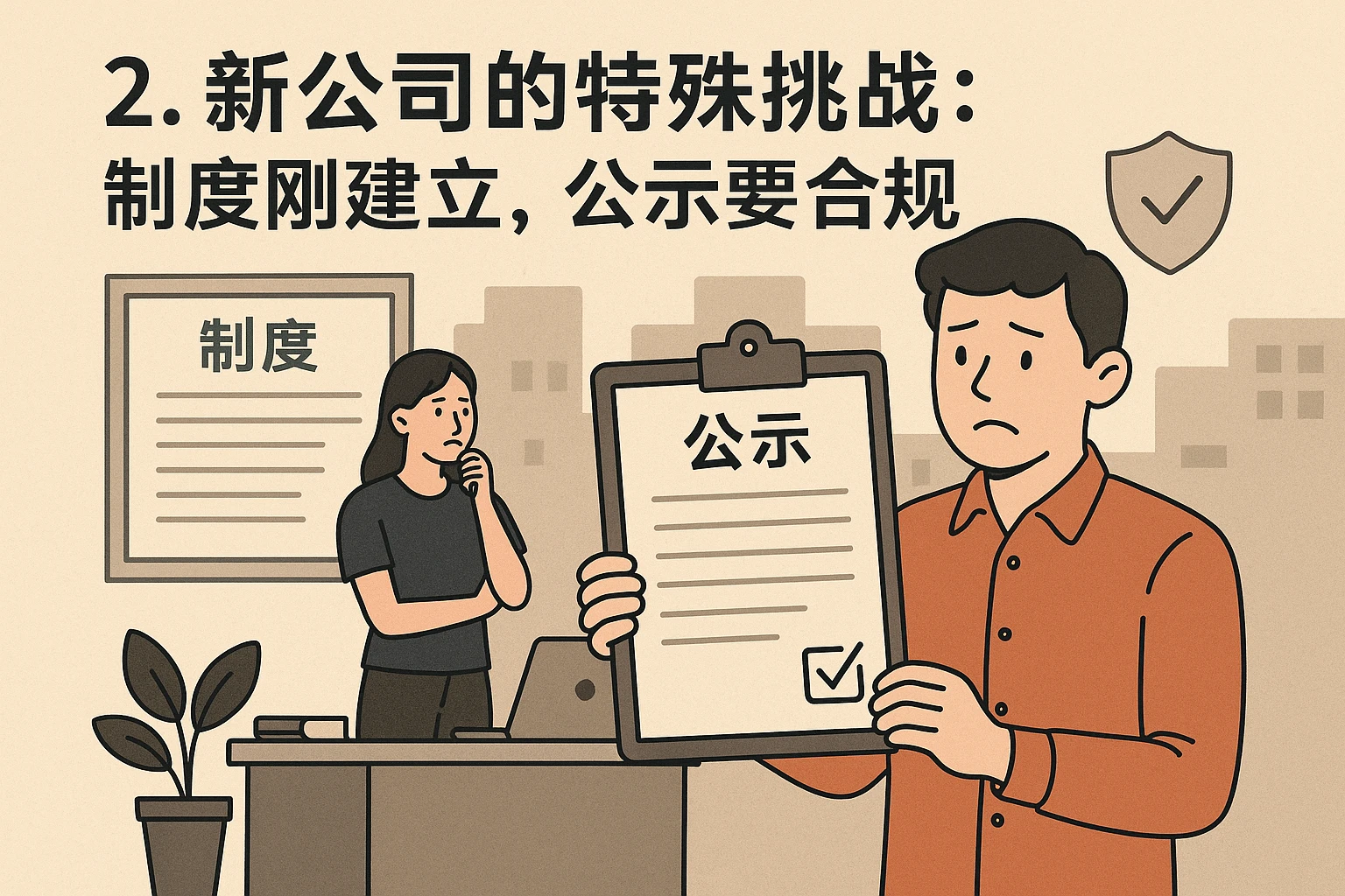 2. 新公司的特殊挑战：“制度刚建立，公示要合规”