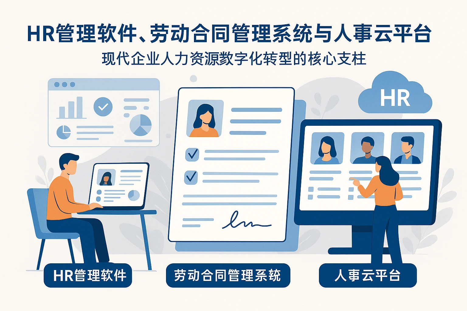 HR管理软件、劳动合同管理系统与人事云平台：现代企业人力资源数字化转型的核心支柱