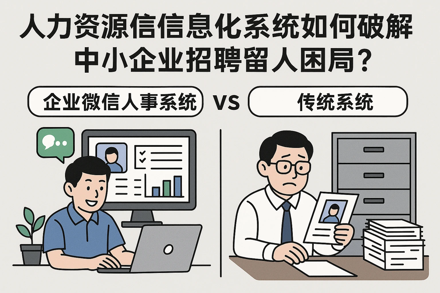 人力资源信息化系统如何破解中小企业招聘留人困局？企业微信人事系统vs传统系统的实战对比