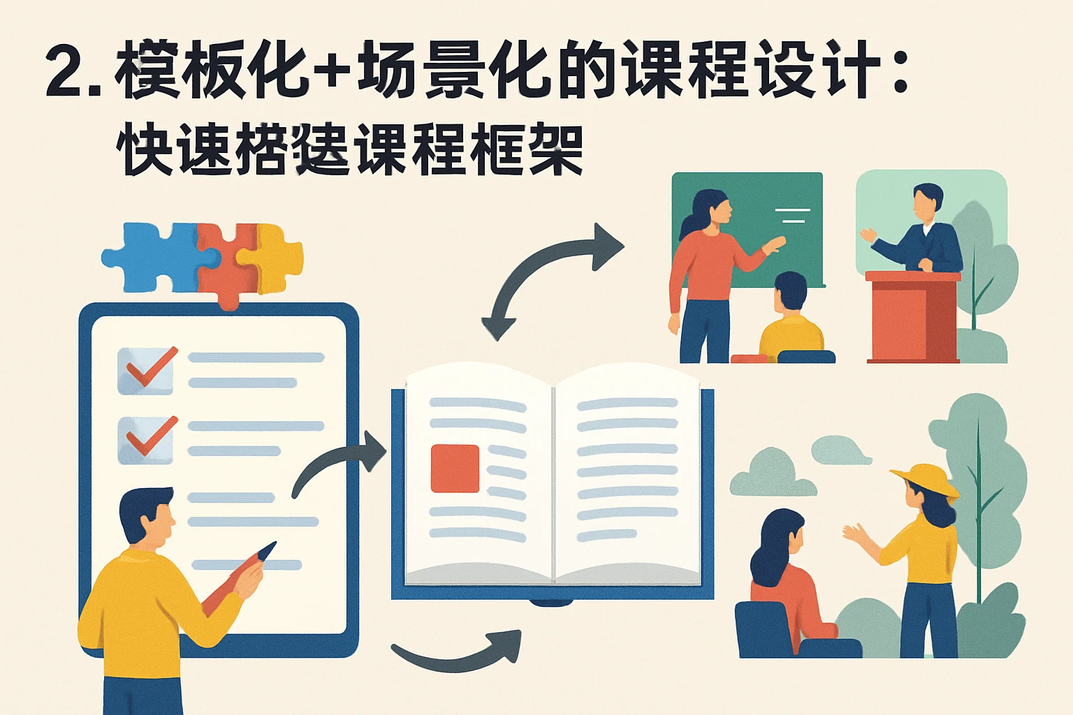 2. 模板化+场景化的课程设计：快速搭建课程框架
