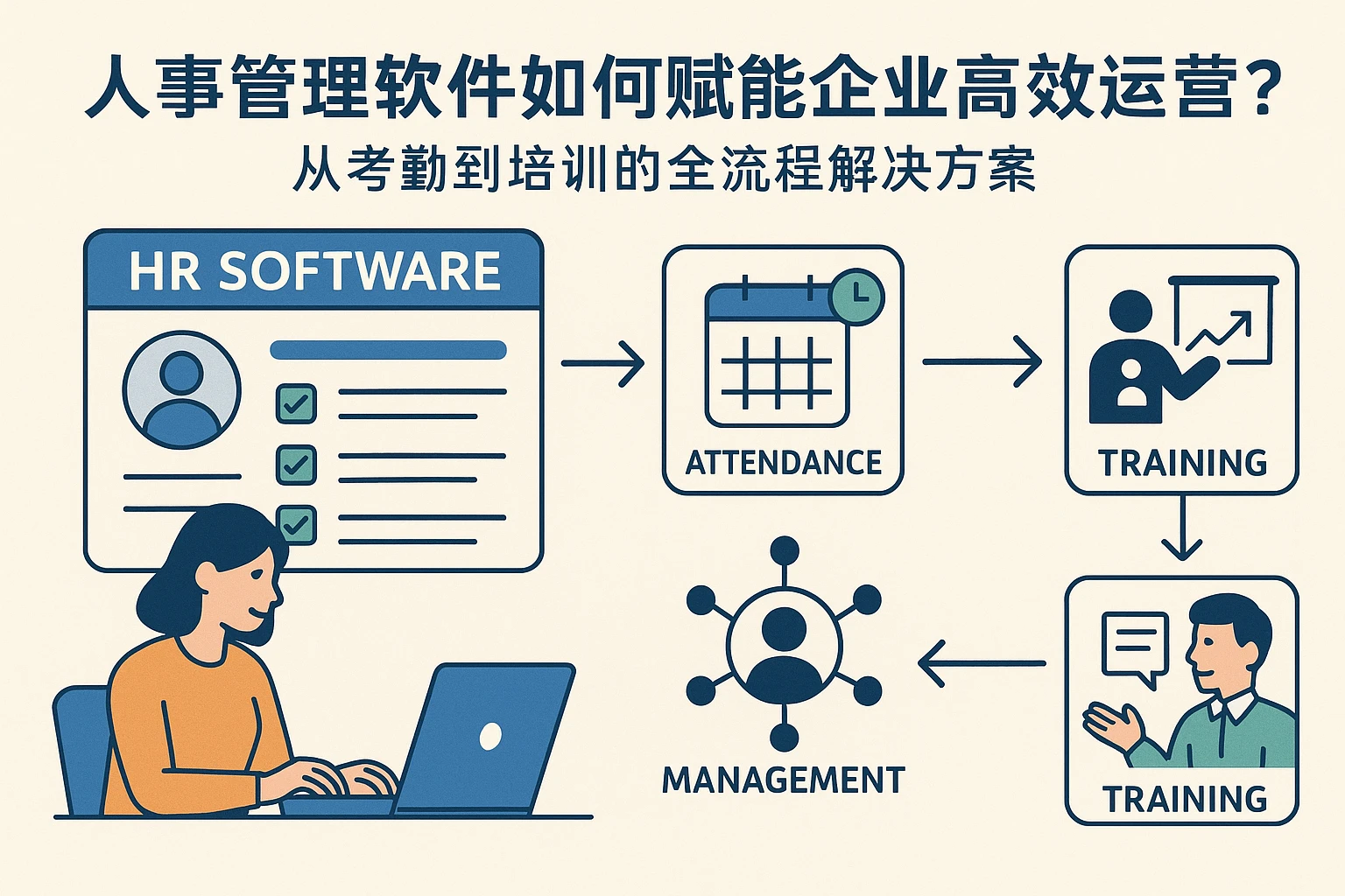 人事管理软件如何赋能企业高效运营？从考勤到培训的全流程解决方案