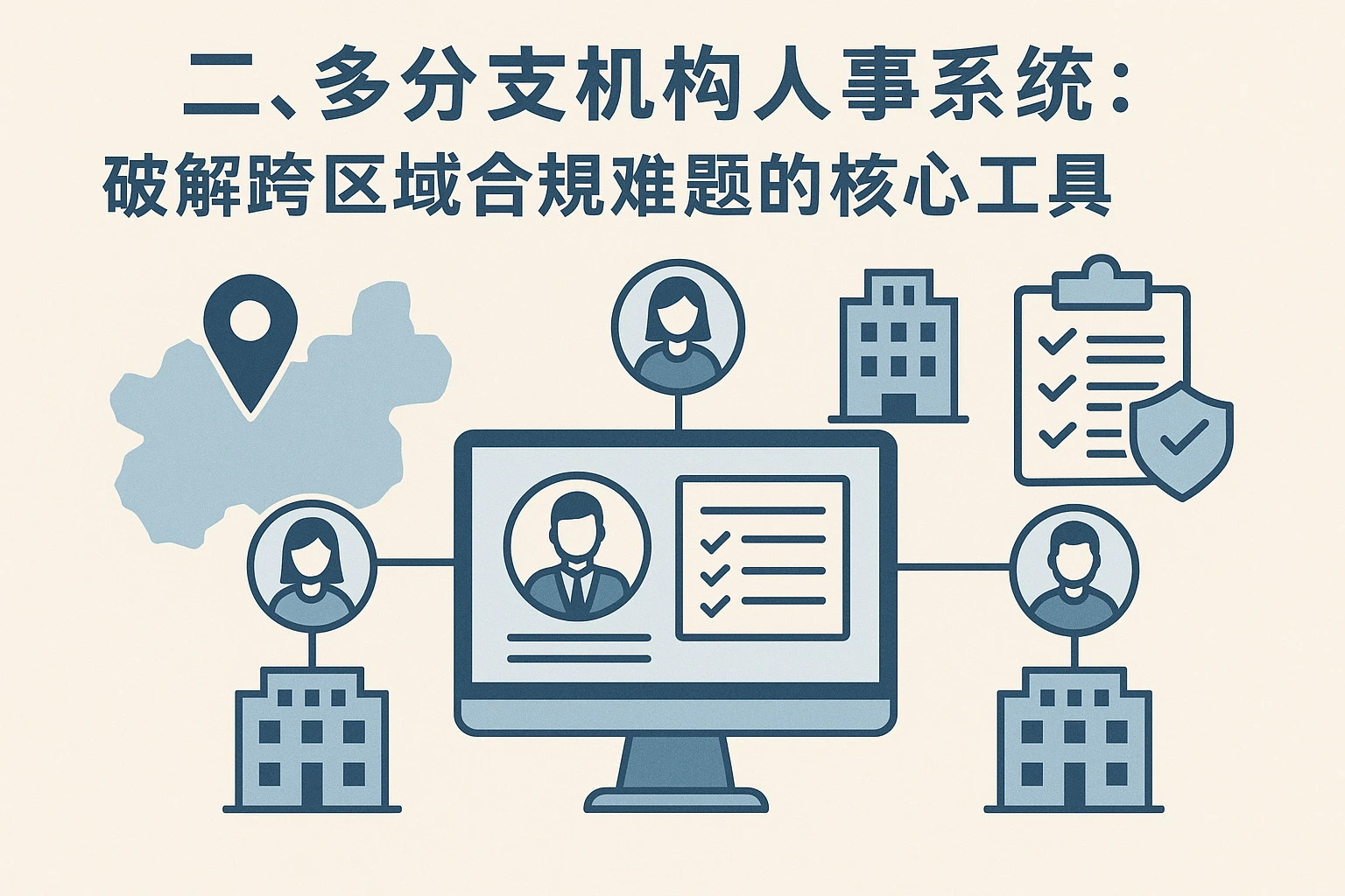 二、多分支机构人事系统：破解跨区域合规难题的核心工具