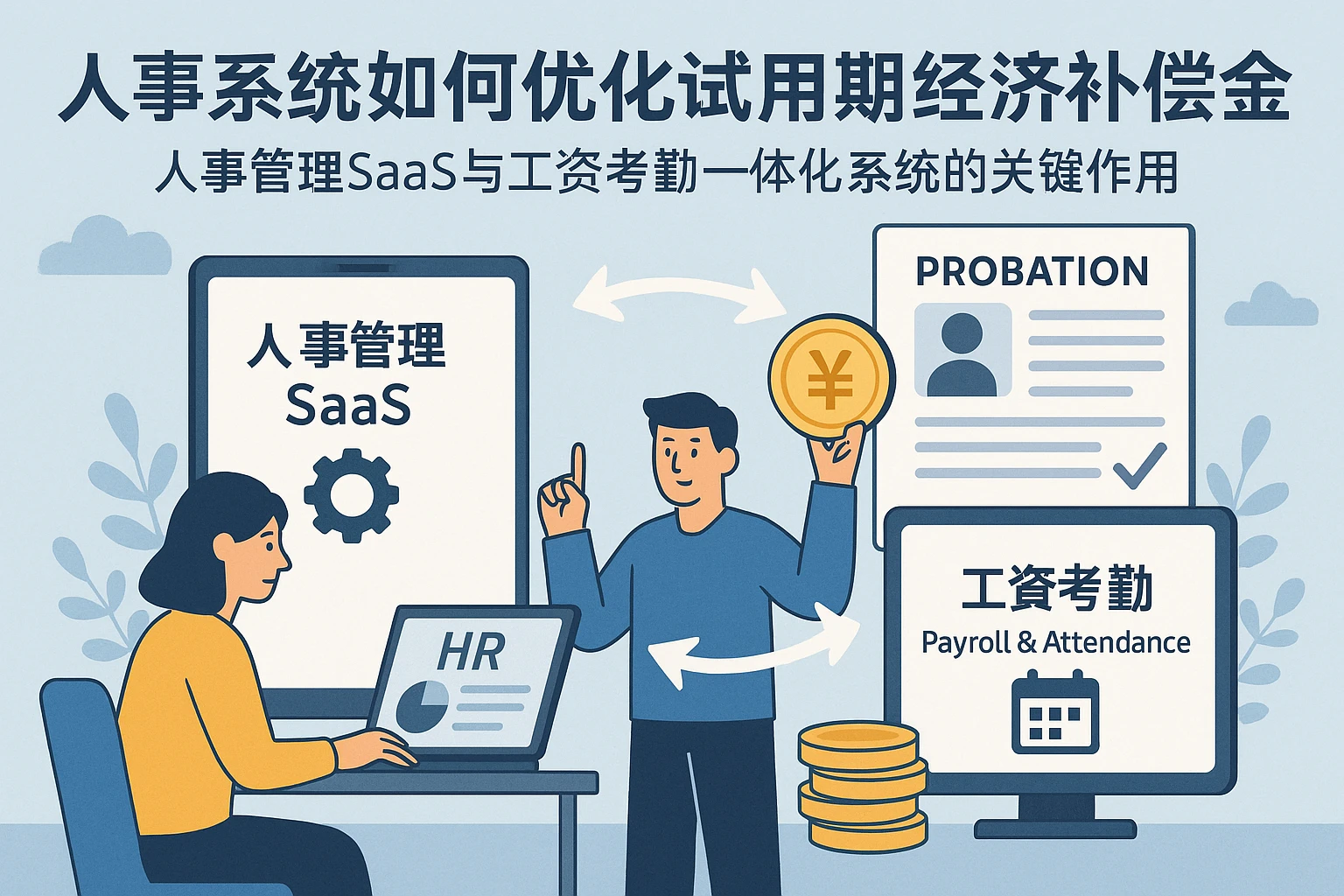 人事系统如何优化试用期经济补偿金管理：人事管理SaaS与工资考勤一体化系统的关键作用