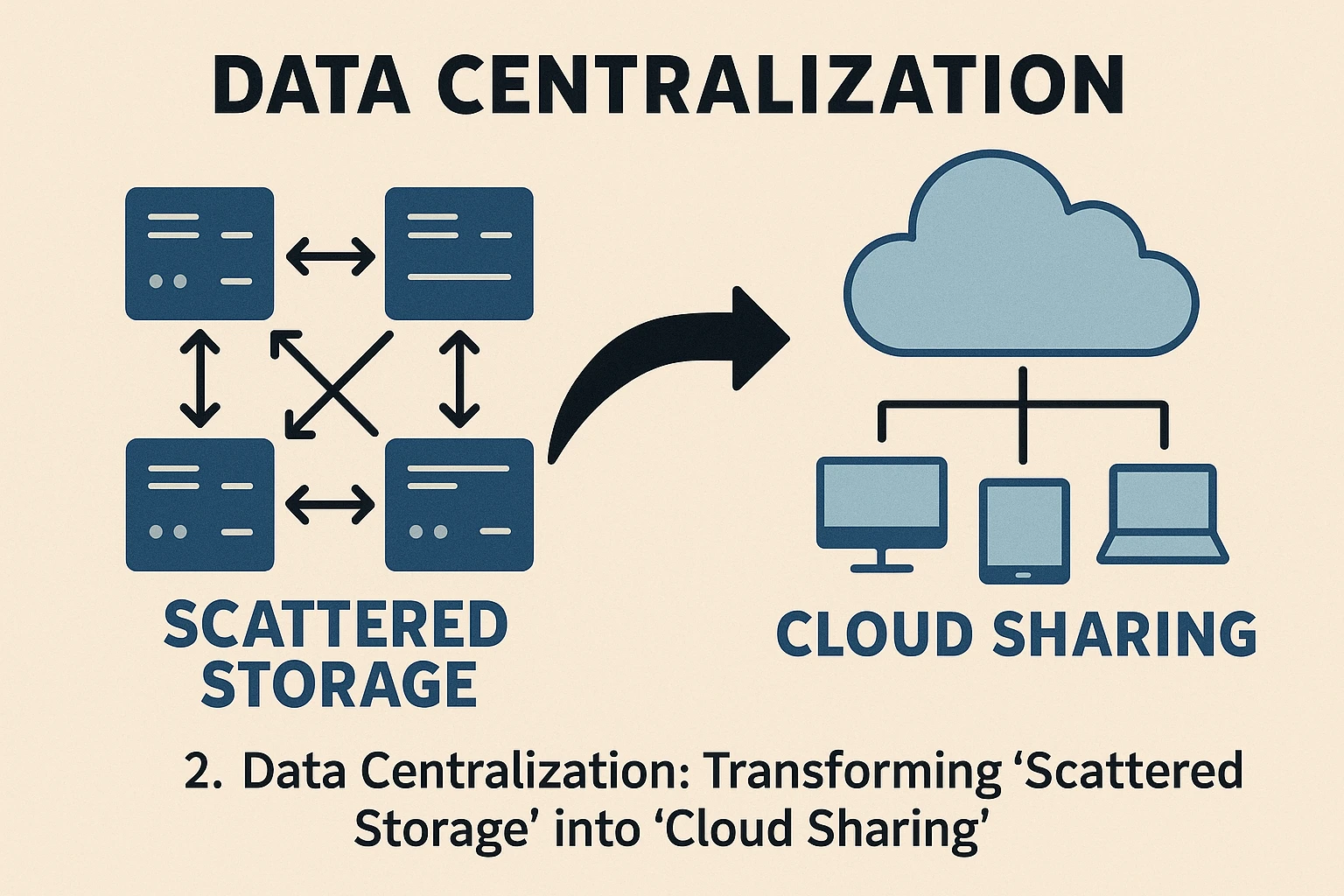 2. 数据集中化：将“分散存储”变成“云端共享”
