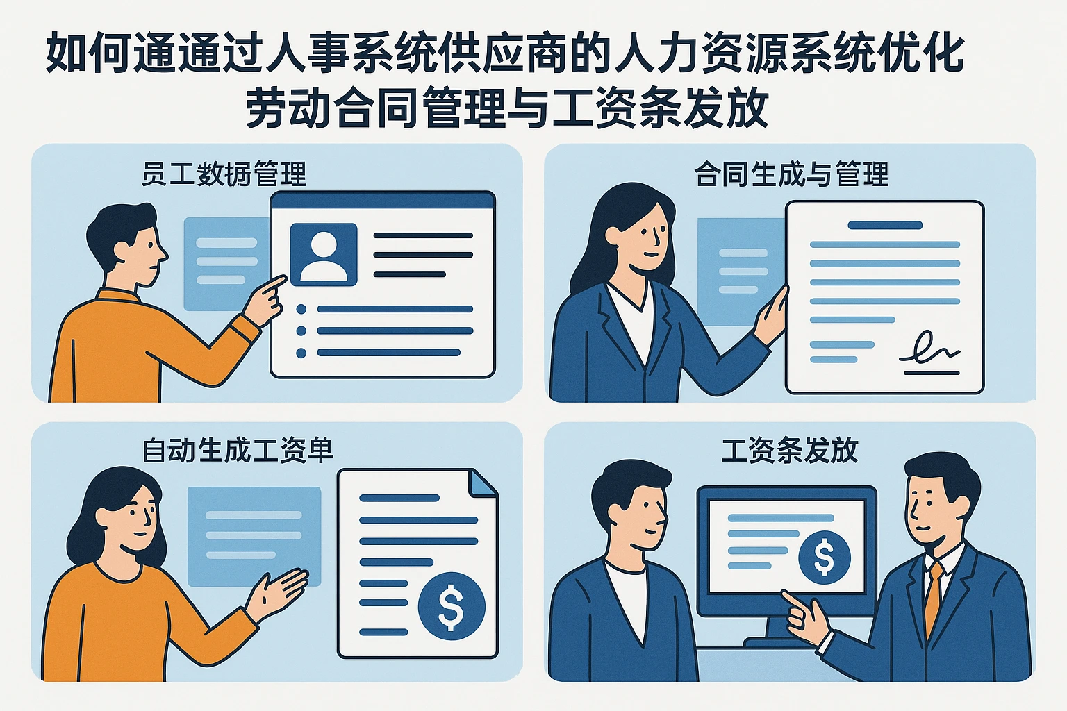 如何通过人事系统供应商的人力资源系统优化劳动合同管理与工资条发放