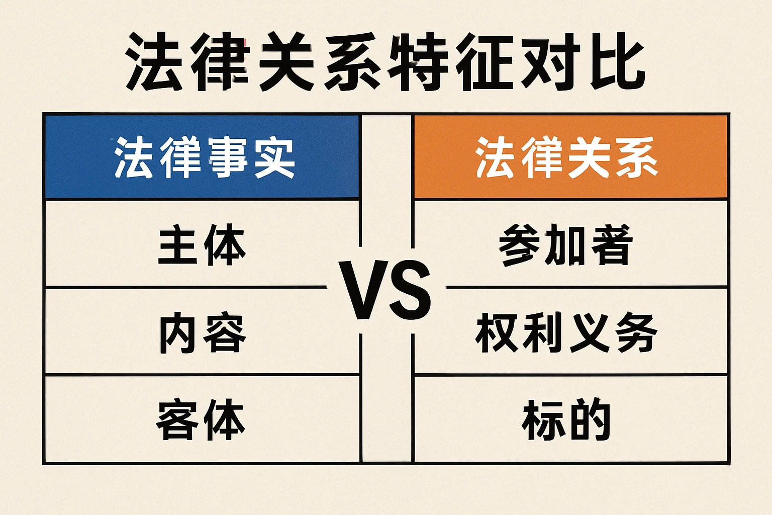 法律关系特征对比