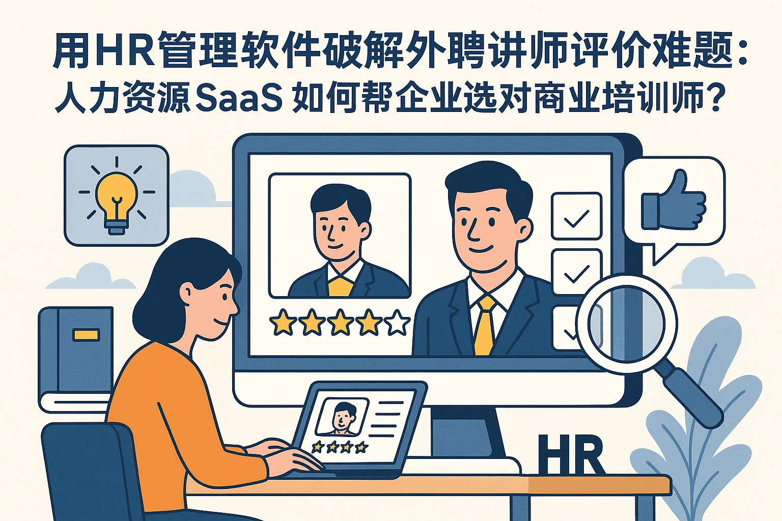 用HR管理软件破解外聘讲师评价难题：人力资源SaaS如何帮企业选对商业培训师？