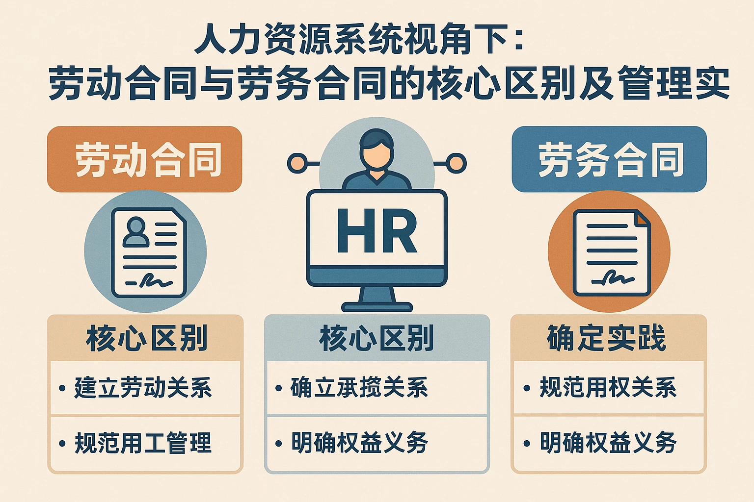 人力资源系统视角下：劳动合同与劳务合同的核心区别及管理实践