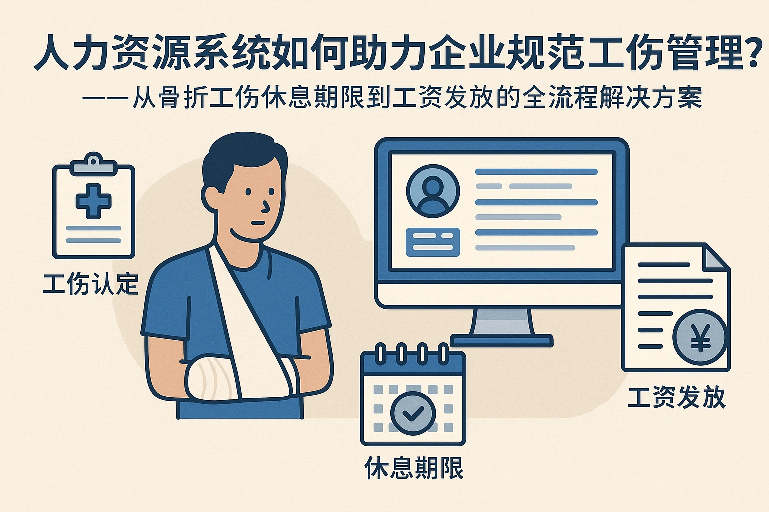 人力资源系统如何助力企业规范工伤管理？——从骨折工伤休息期限到工资发放的全流程解决方案
