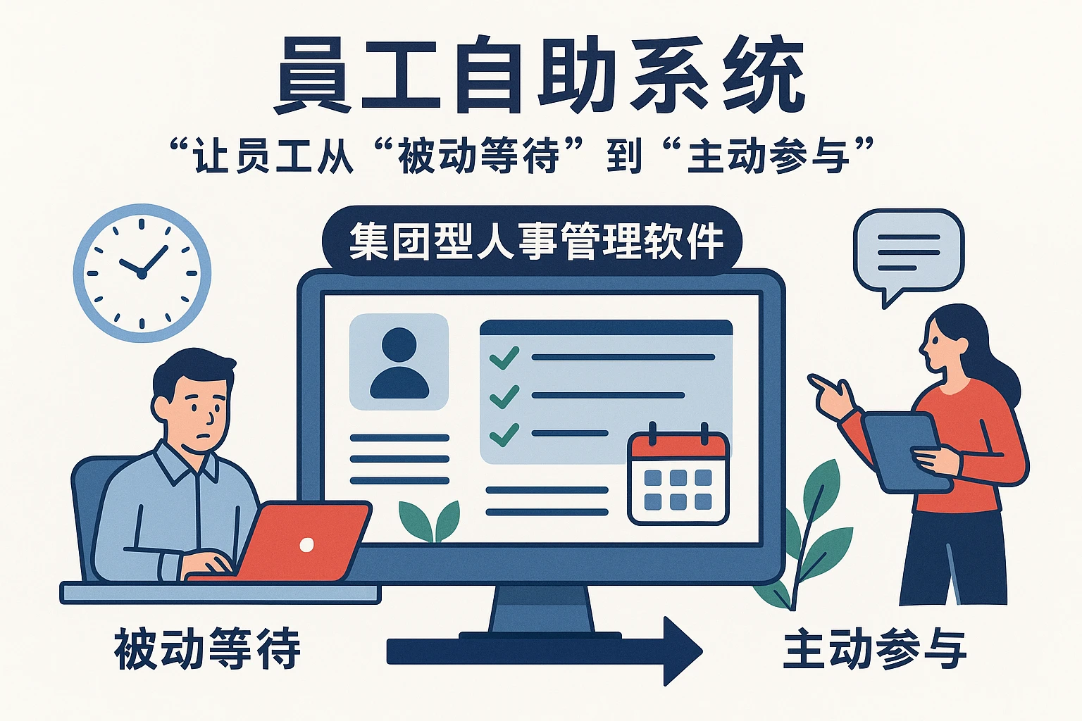 集团型人事管理软件中的员工自助系统：让员工从“被动等待”到“主动参与”