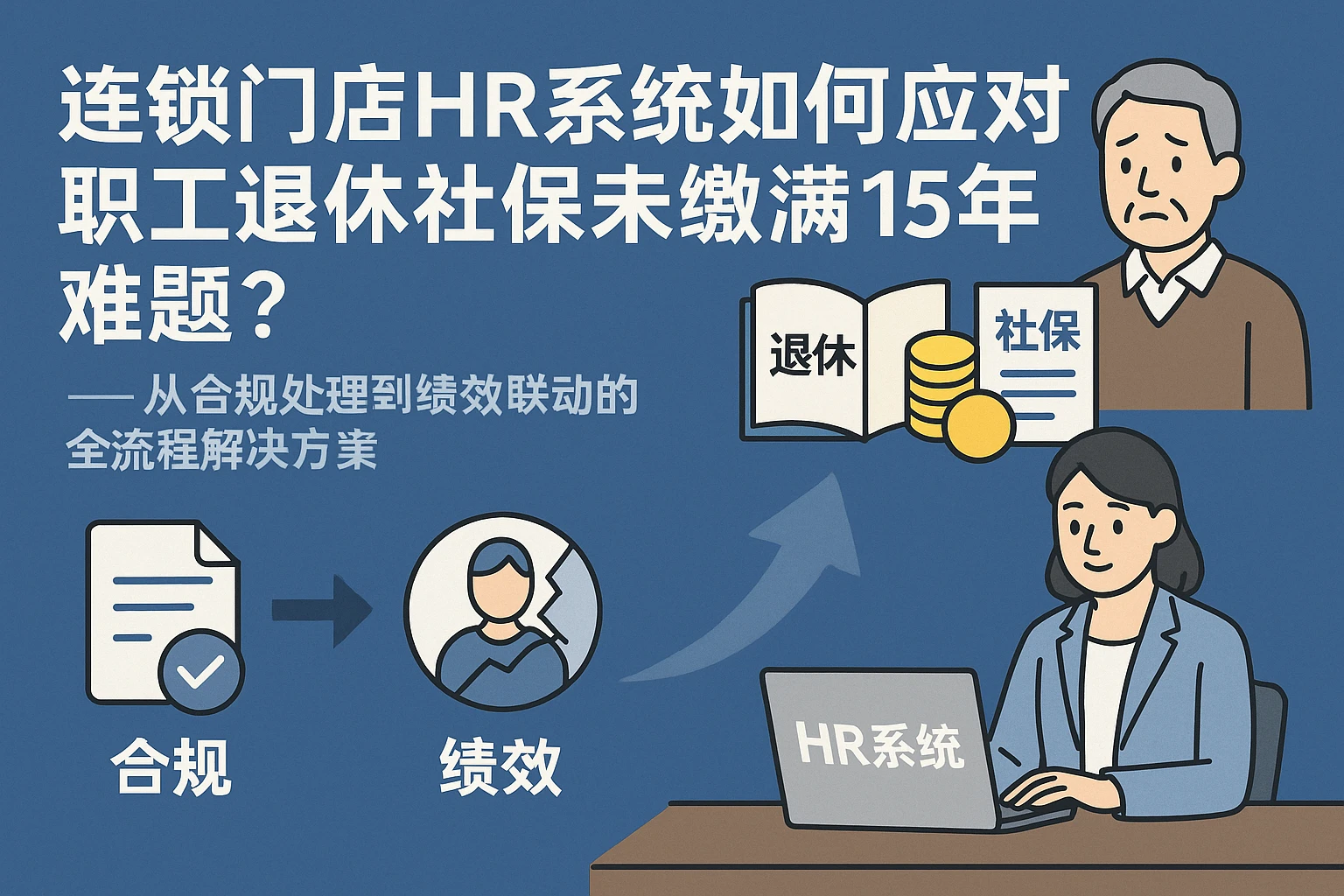 连锁门店HR系统如何应对职工退休社保未缴满15年难题?——从合规处理到绩效联动的全流程解决方案