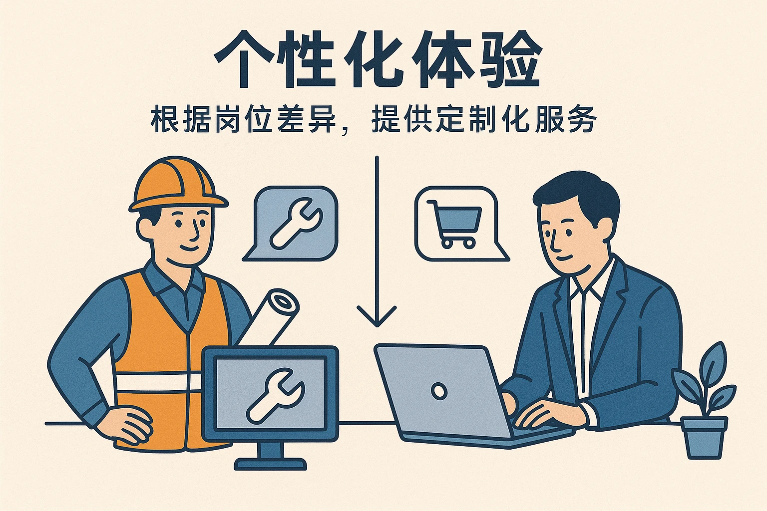 2. 个性化体验：根据岗位差异，提供定制化服务