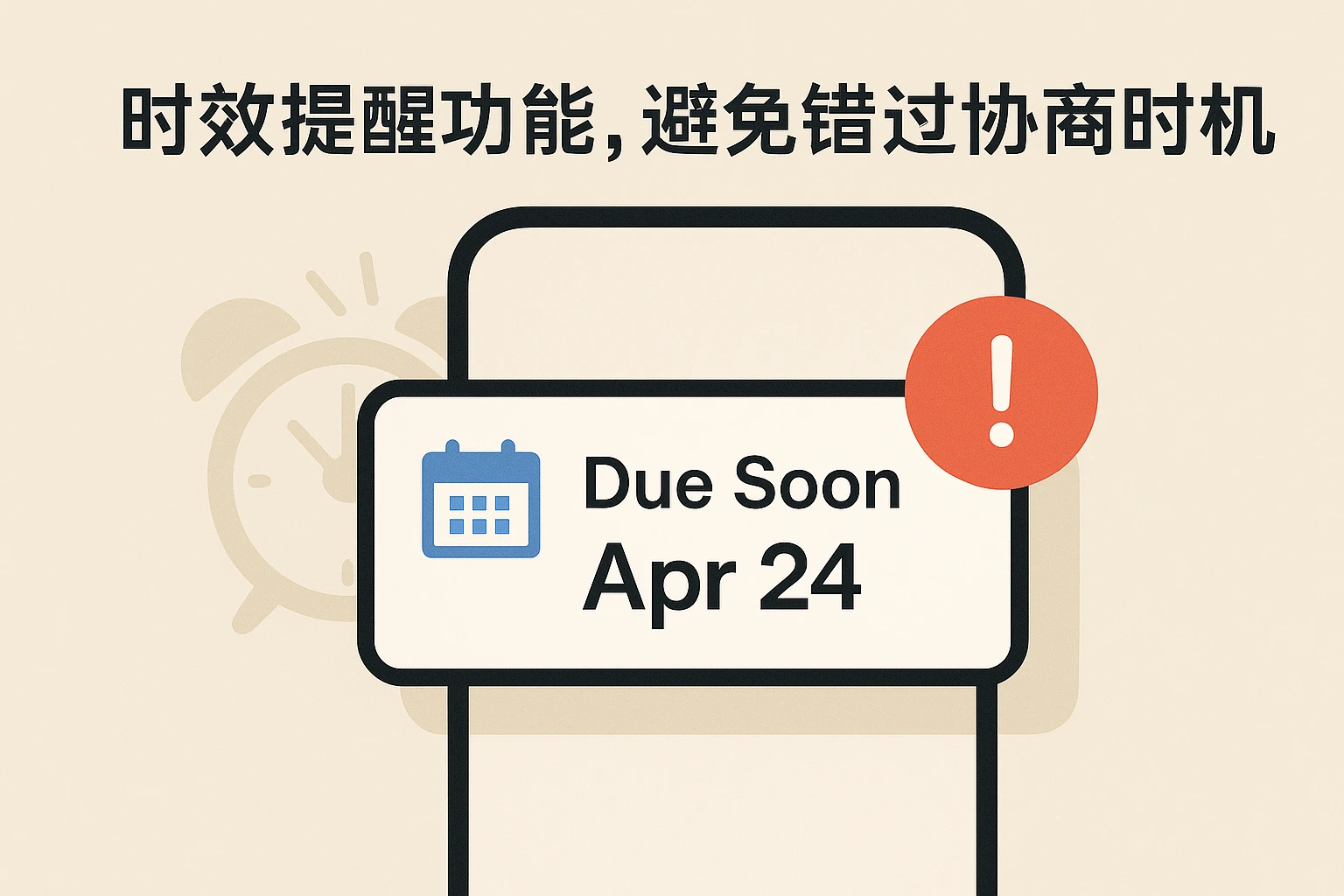 2. 时效提醒功能，避免错过协商时机